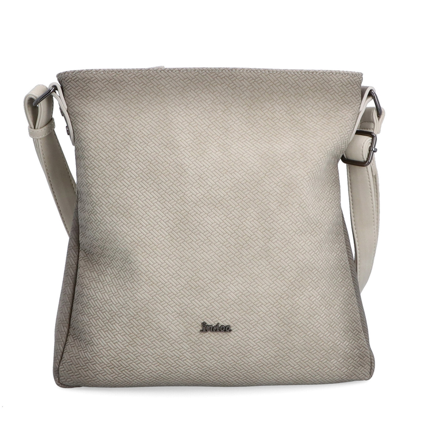 Střední jednoduchá crossbody kabelka Indee materiál syntetická kůže zapínání na zip barva béžová velikost střední 6317 K Zepředu