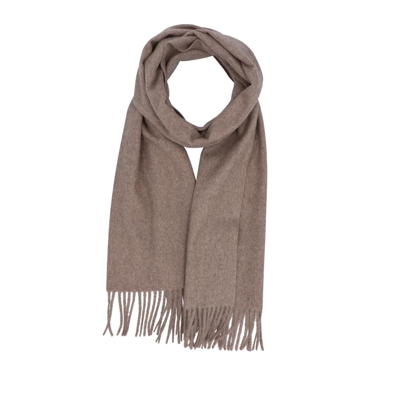 Elegantní jednobarevná šála s třásněmi Noelia Bolger materiál Polyester s příměsí vlny barva taupe KZ003 - 04
