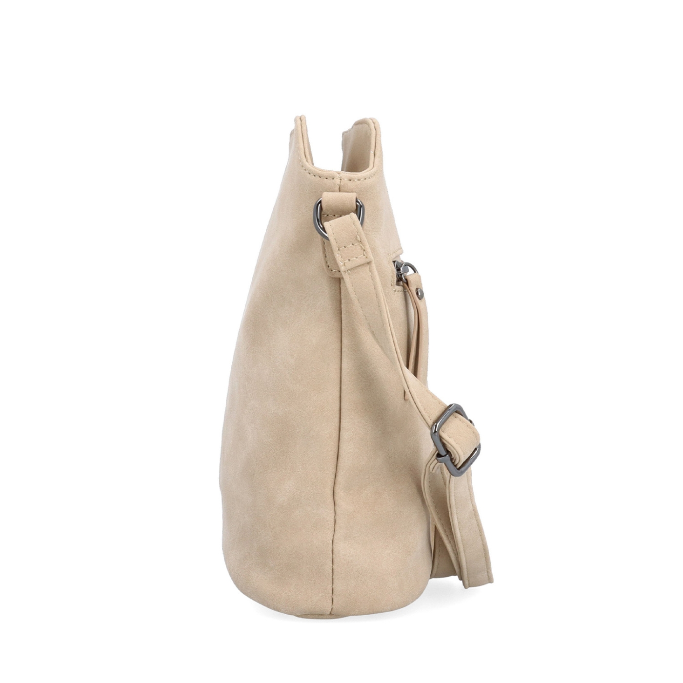 Malá elegantní kabelka s minimalistickým designem Tangerin materiál syntetická kůže zapínání na zip barva béžová velikost malá 1107 BE Z boku