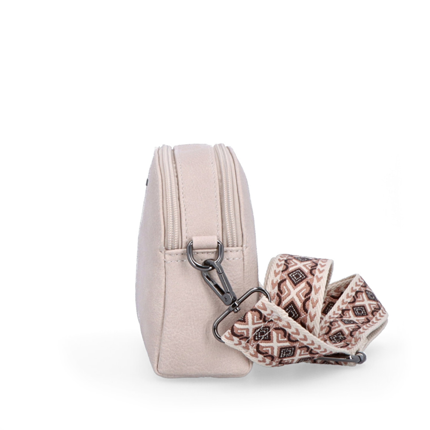 Malá crossbody kabelka svýrazným popruhem Tangerin materiál syntetická kůže zapínání na zip barva růžová velikost malá 8044 LI Z boku