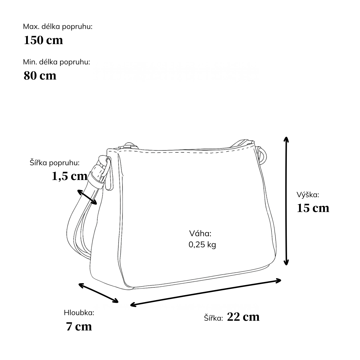 Elegantní malá crossbody kabelka Carmelo materiál syntetická kůže zapínání na zip barva černá velikost malá 4666 C Rozměry