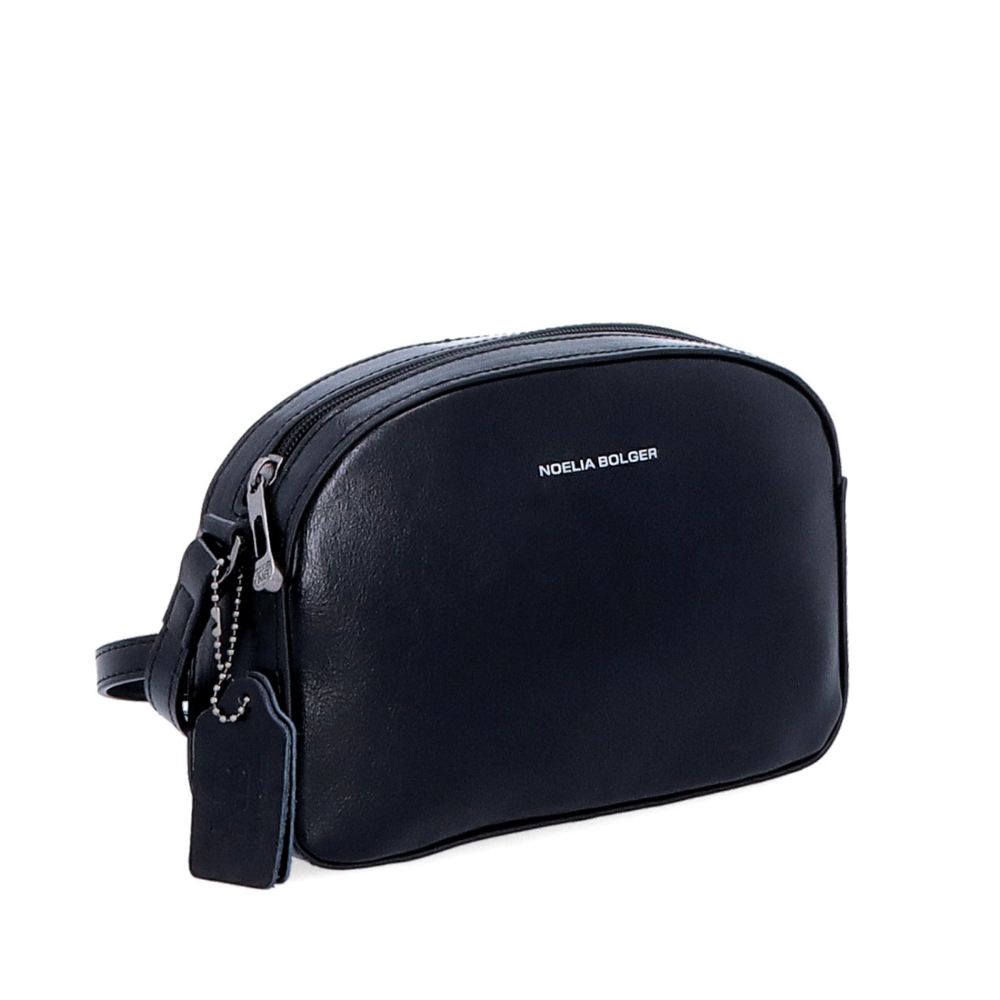 Malá minimalistická kožená crossbody kabelka Noelia Bolger materiál kůže zapínání na zip barva černá velikost malá NB 0106 C