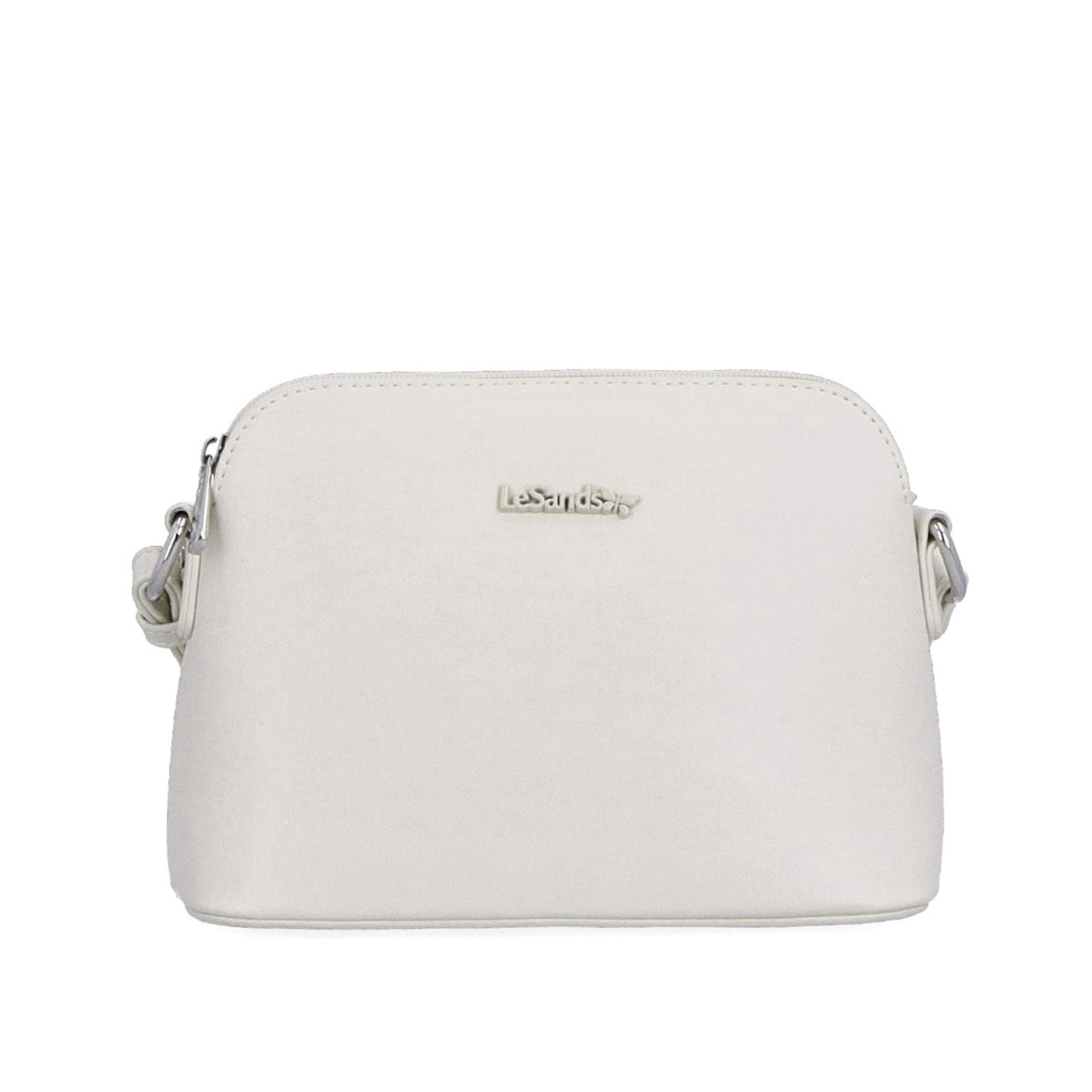 Minimalistická crossbody kabelka Le Sands materiál syntetická kůže zapínání na zip barva béžová velikost malá 7710 BE Zepředu