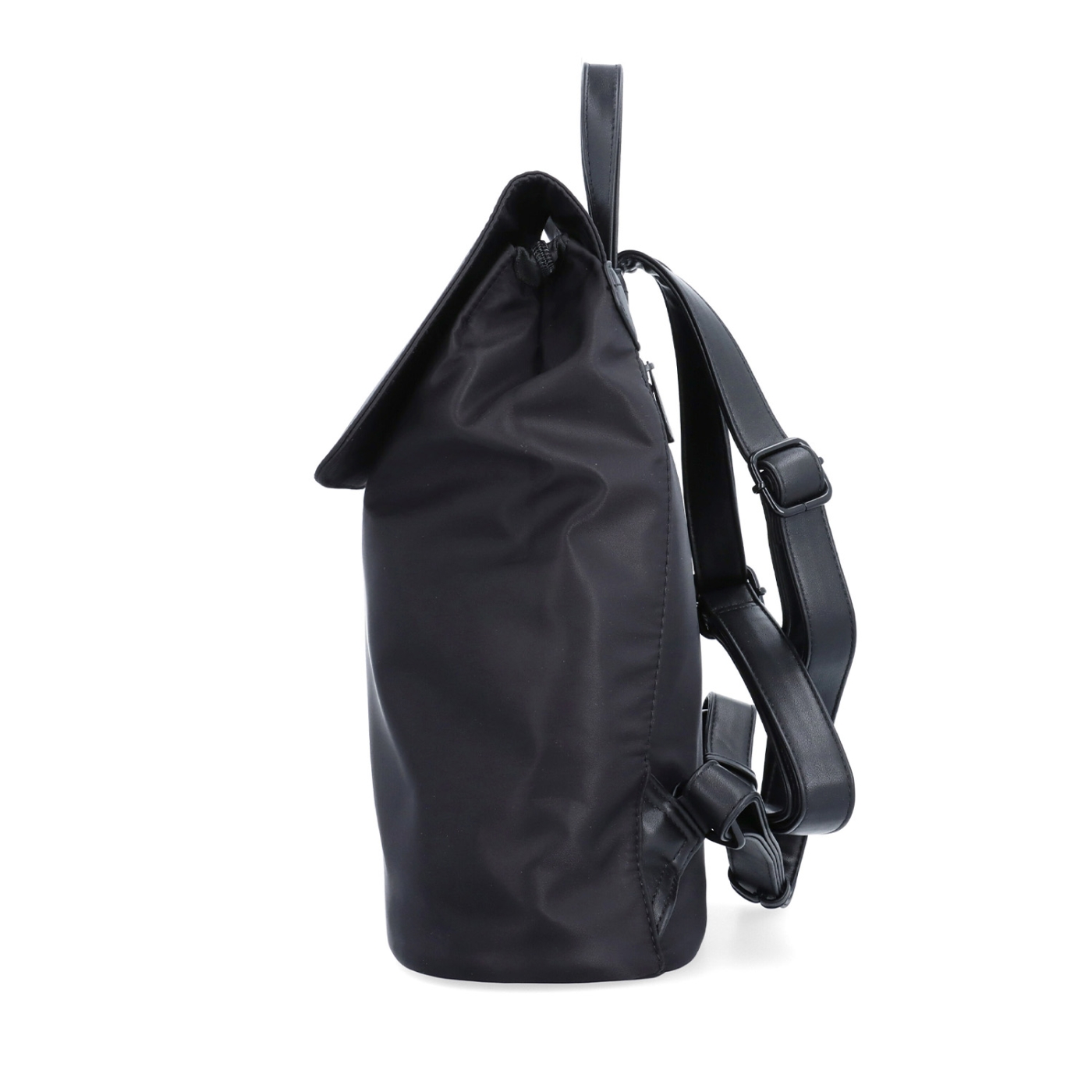 Městský nylonový batoh v moderním střihu Carmelo materiál nylon zapínání na zip barva černá velikost střední 6608 C Z boku