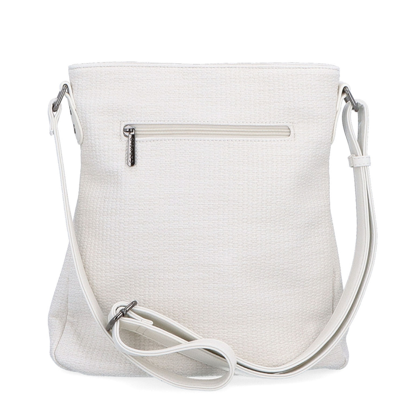 Crossbody kabelka s přední zipovou kapsou Carmelo materiál syntetická kůže zapínání na zip barva béžová velikost střední 4309 K Zezadu