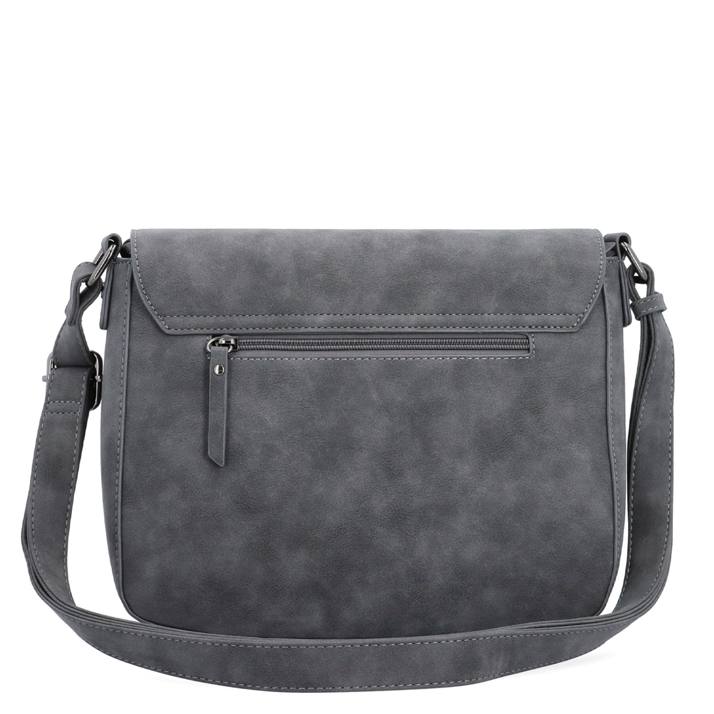 Elegantní crossbody kabelka s klopou Tangerin materiál syntetická kůže zapínání na zip barva šedá velikost střední 1115 ANT Zezadu