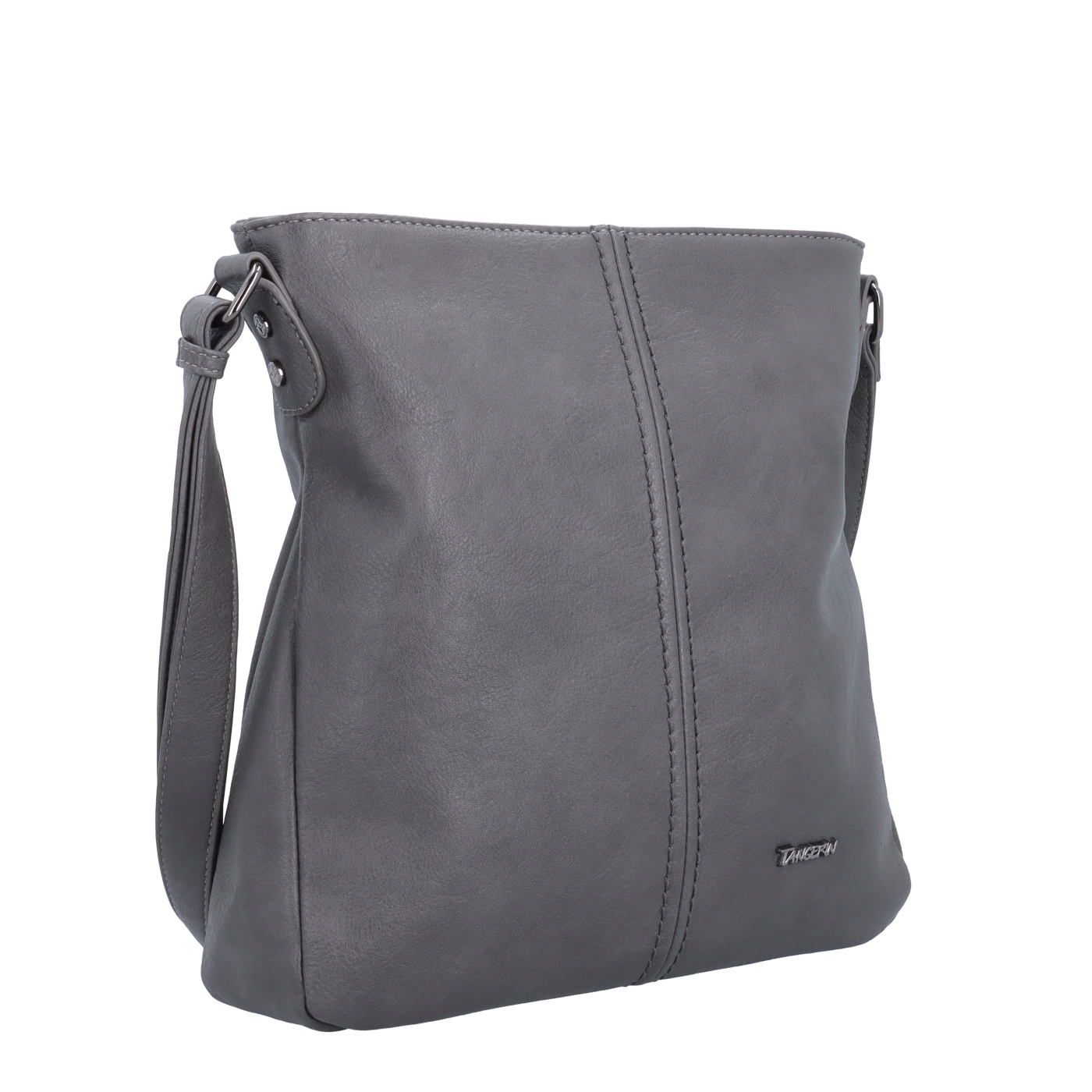 Crossbody kabelka s jednoduchým prošíváním Tangerin materiál syntetická kůže zapínání na zip barva šedá velikost střední 8003 TS