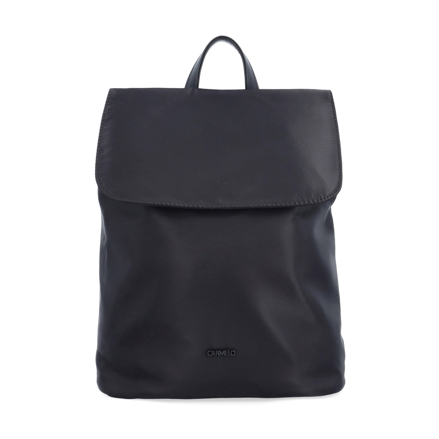 Městský nylonový batoh v moderním střihu Carmelo materiál nylon zapínání na zip barva černá velikost střední 6608 C Zepředu