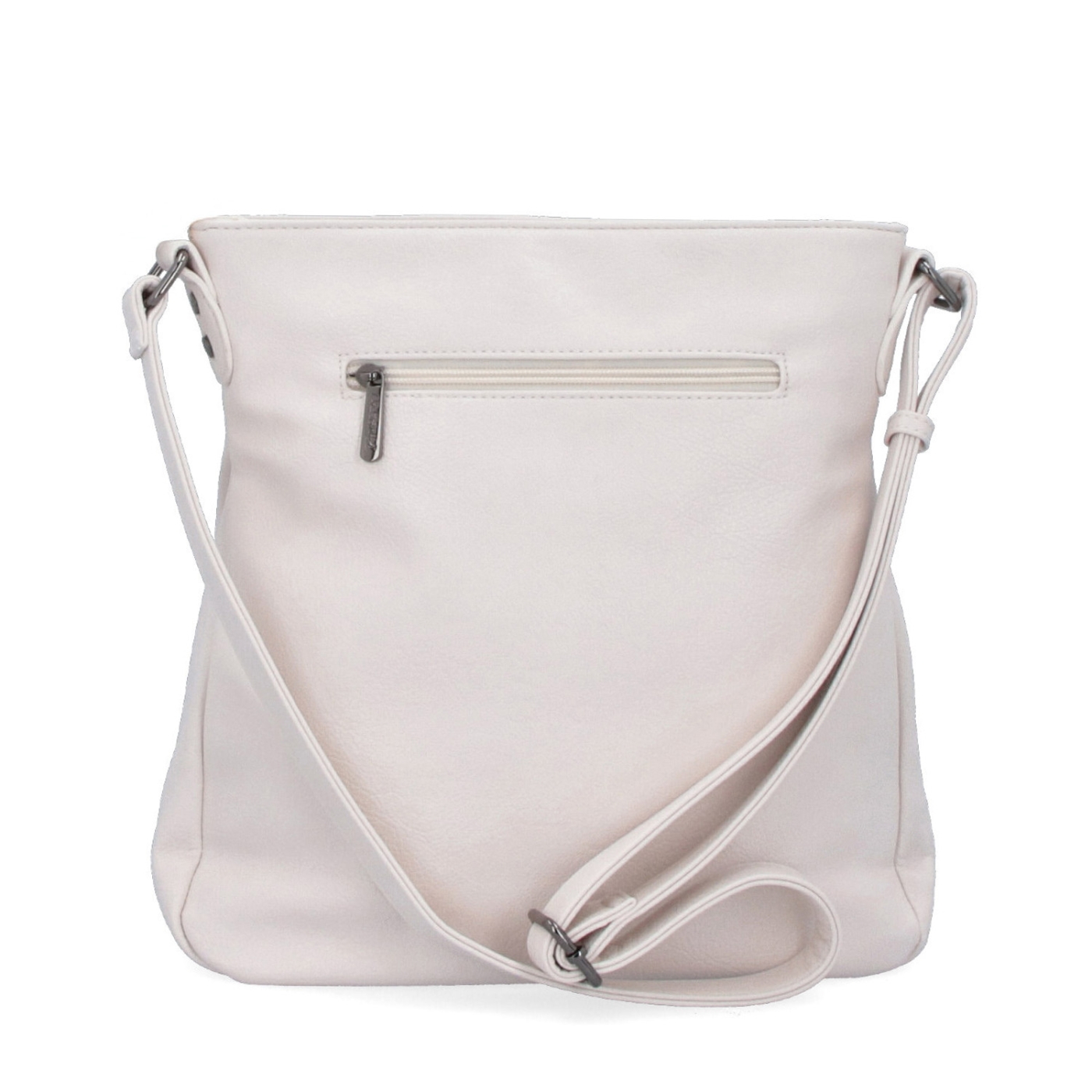 Crossbody kabelka s jednoduchým prošíváním Tangerin materiál syntetická kůže zapínání na zip barva béžová velikost střední 8003 K Zezadu