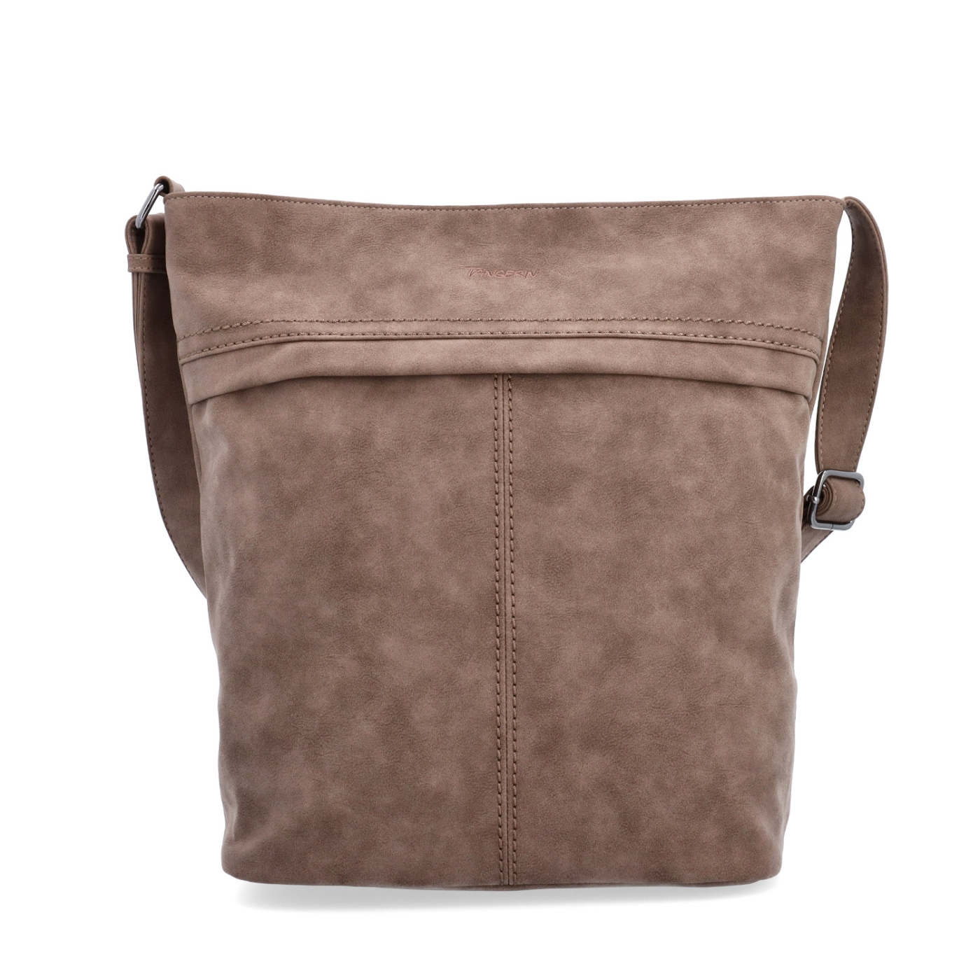 Praktická crossbody kabelka ze syntetického materiálu Tangerin materiál syntetická kůže zapínání na zip barva hnědá velikost velká 1108 H Zepředu