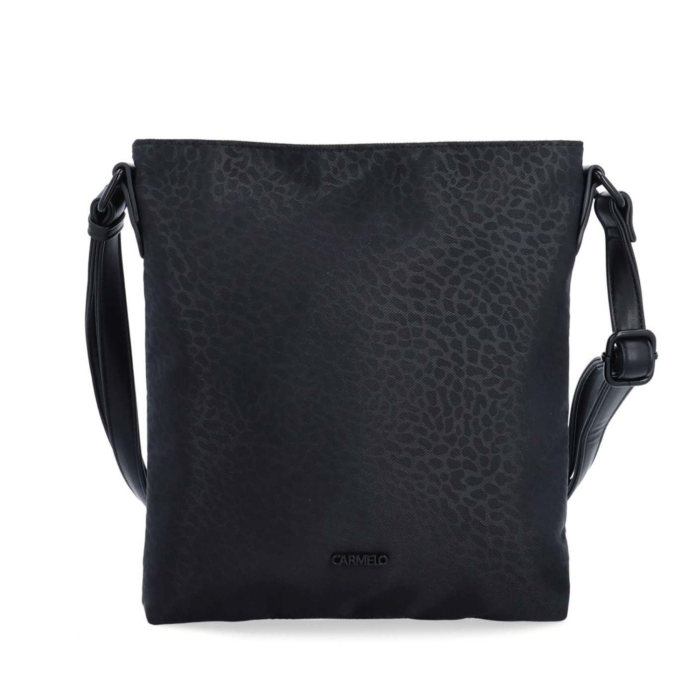 Stylová dámská crossbody kabelka z nylonu Carmelo materiál nylon zapínání na zip barva černá velikost malá 6606 C LE Zepředu