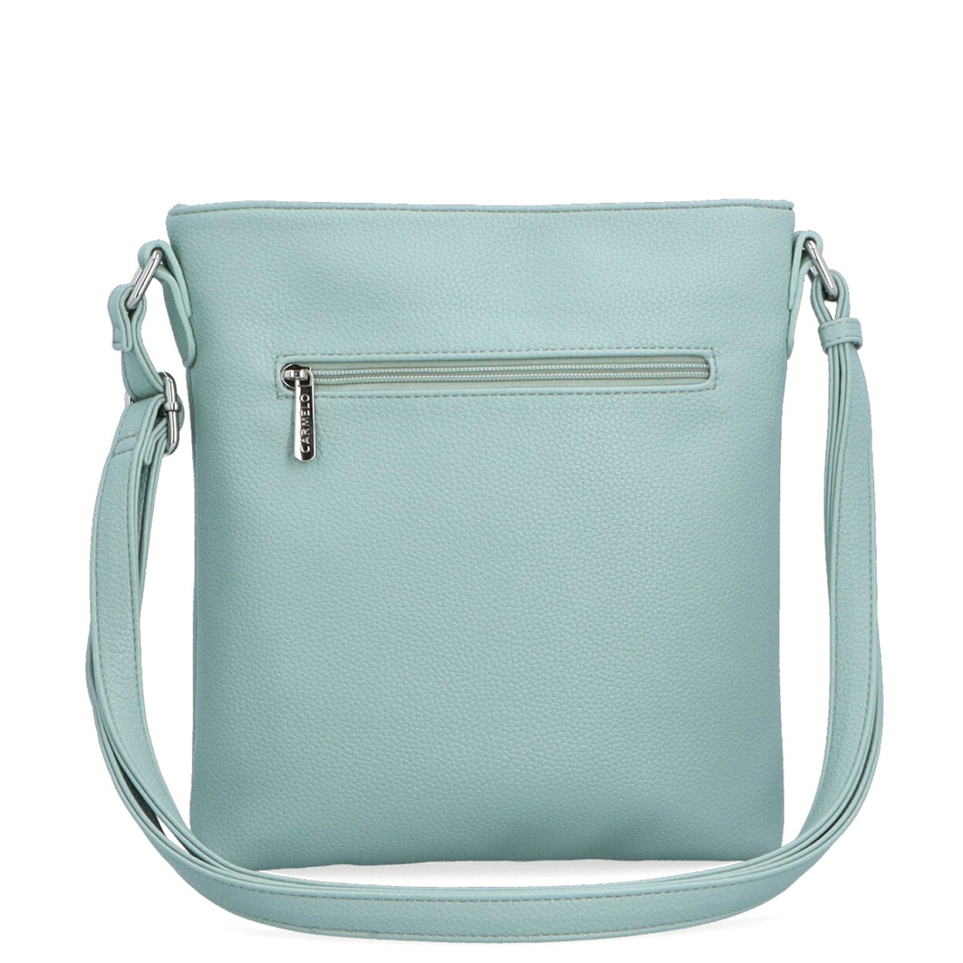 Crossbody kabelka na zip Carmelo materiál syntetická kůže zapínání na zip barva zelená velikost malá 4324 SZE Zezadu