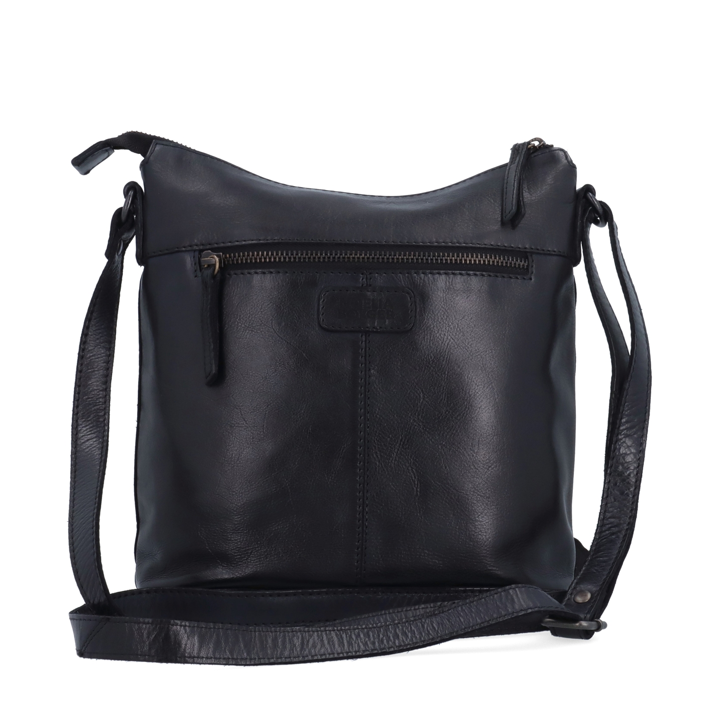 Crossbody kabelka v nadčasovém designu Noelia Bolger materiál kůže zapínání na zip barva černá velikost střední NB 2431 C Zezadu