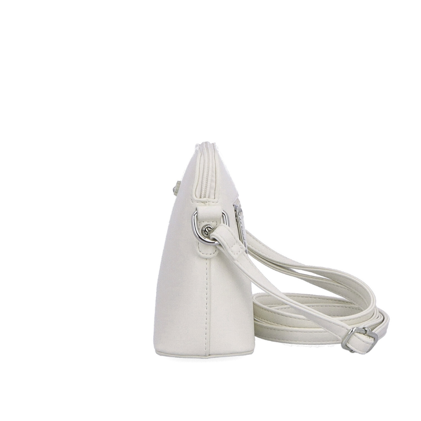Minimalistická crossbody kabelka Le Sands materiál syntetická kůže zapínání na zip barva béžová velikost malá 7710 BE Z boku