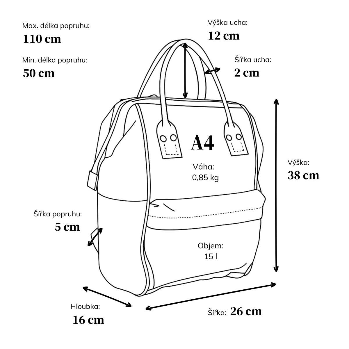 Velký praktický batoh značky Carmelo Carmelo materiál nylon zapínání na zip barva červená velikost velká 4319 CV Rozměry
