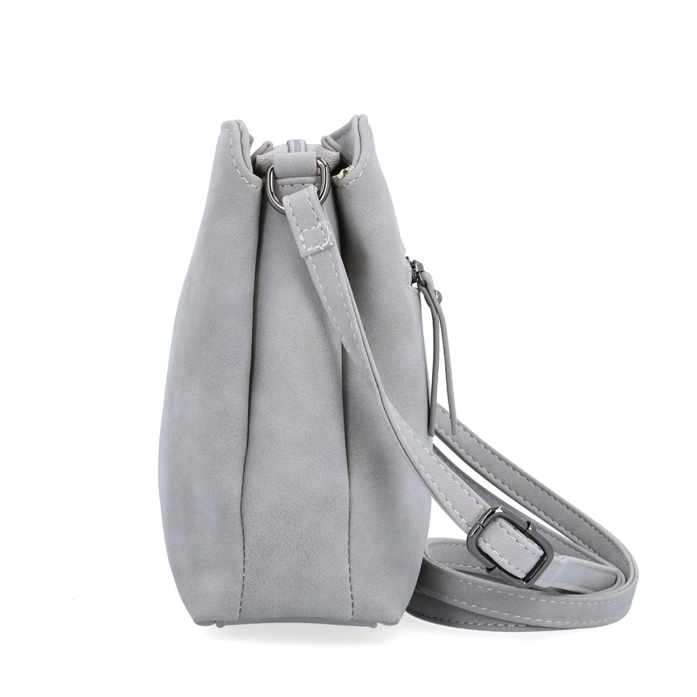 Praktická crossbody kabelka s členěným vnitřkem Tangerin materiál syntetická kůže zapínání na zip barva šedá velikost malá 1117 SS Z boku