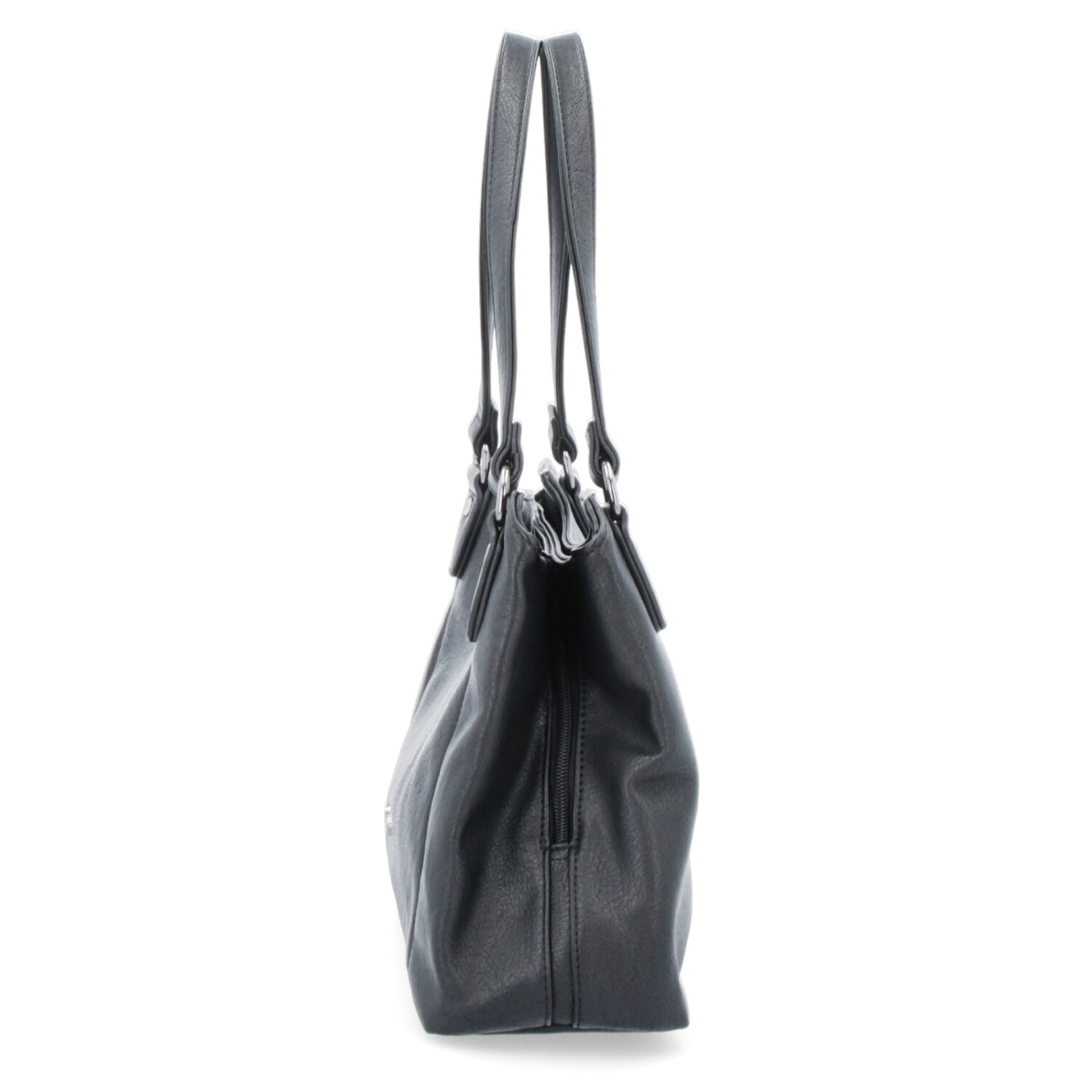 Elegantní kabelka do ruky Tangerin materiál syntetická kůže zapínání na zip barva černá velikost malá 8012 C Z boku
