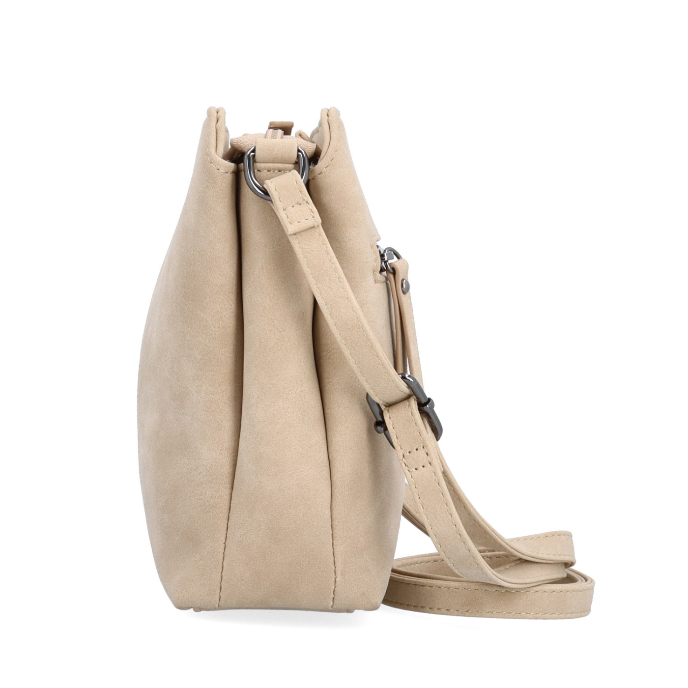 Praktická crossbody kabelka s členěným vnitřkem Tangerin materiál syntetická kůže zapínání na zip barva béžová velikost malá 1117 BE Z boku