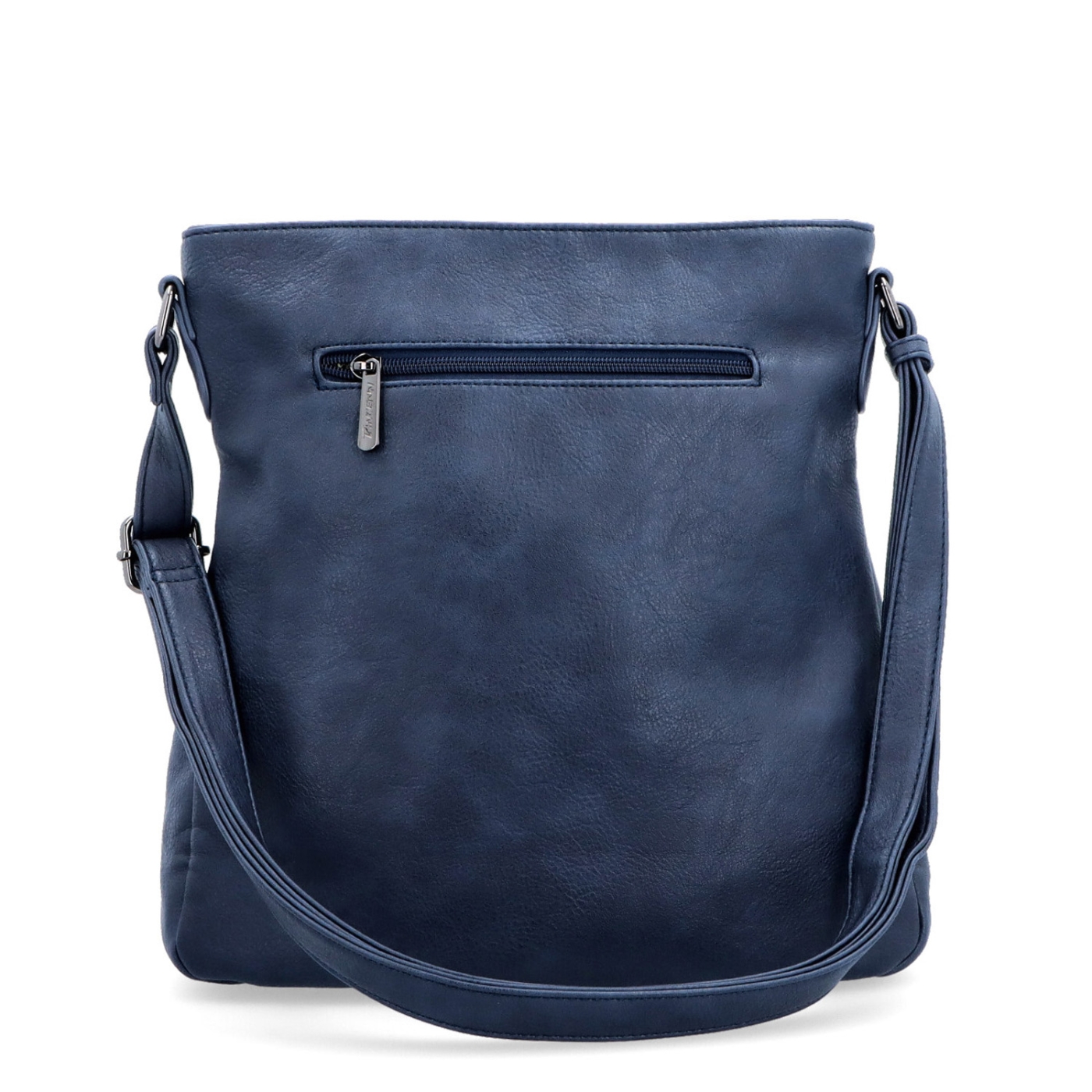 Crossbody kabelka s jednoduchým prošíváním Tangerin materiál syntetická kůže zapínání na zip barva modrá velikost střední 8003 TM Zezadu