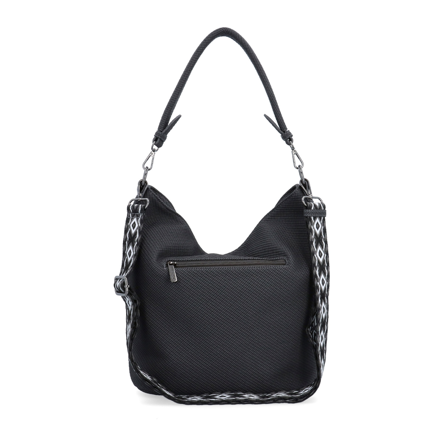 Městská kabelka stylu hobobag s odnímatelným popruhem Tangerin materiál syntetická kůže zapínání na zip barva šedá velikost střední 4367 ANT Zezadu