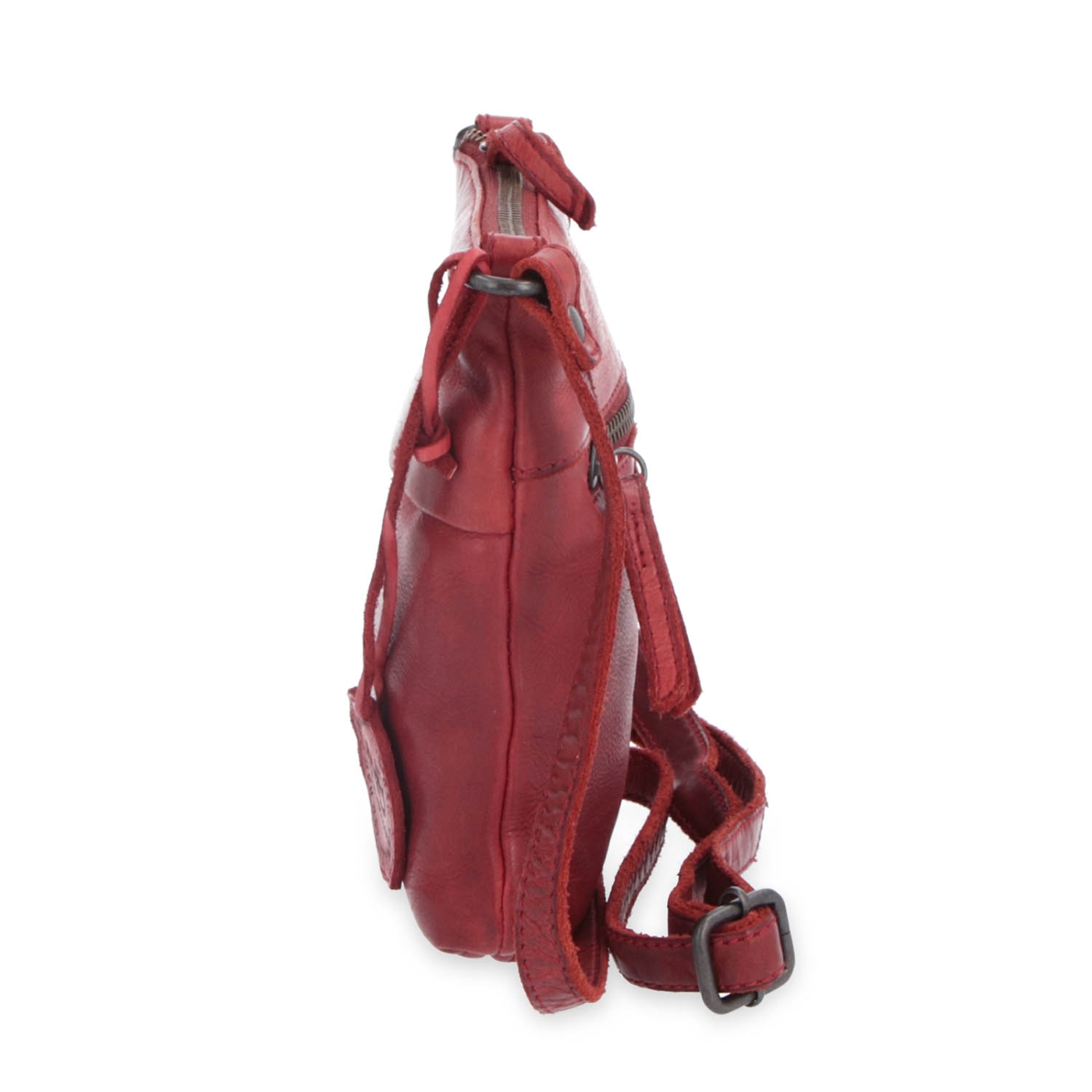 Malá kožená crossbody se zapínáním na zip Noelia Bolger materiál kůže zapínání na zip barva červená velikost malá NB 2090 CV Z boku
