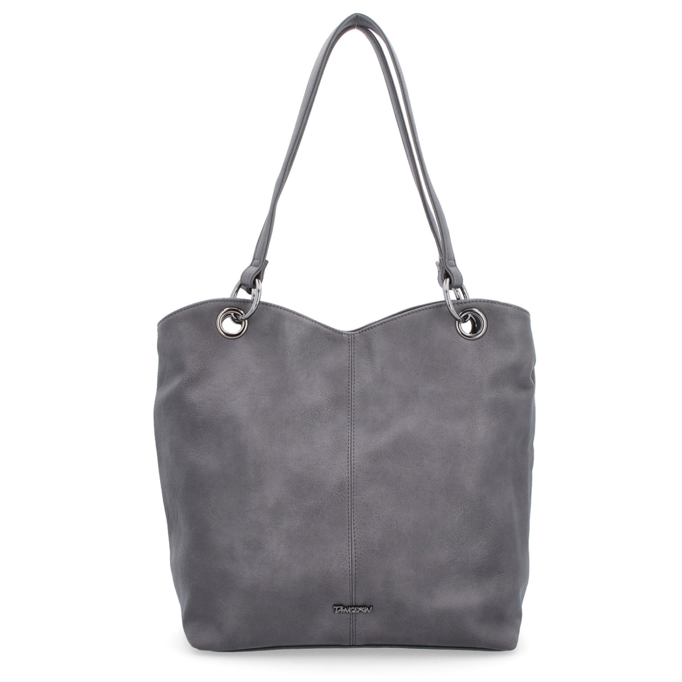Velká shopper kabelka přes rameno Tangerin materiál syntetická kůže zapínání na zip barva šedá velikost velká 8025 TS Zepředu