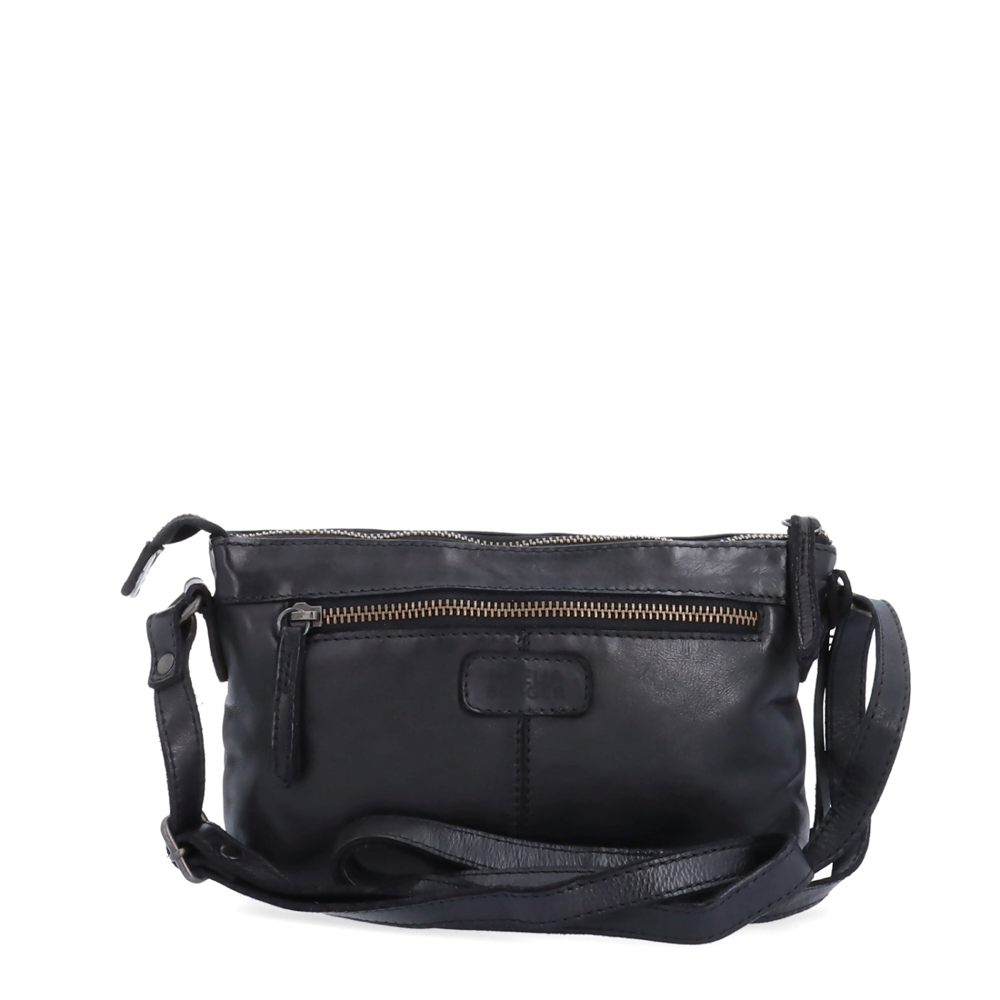 Kožená crossbody s čistými liniemi Noelia Bolger materiál kůže zapínání na zip barva černá velikost malá NB 2414 C Zezadu