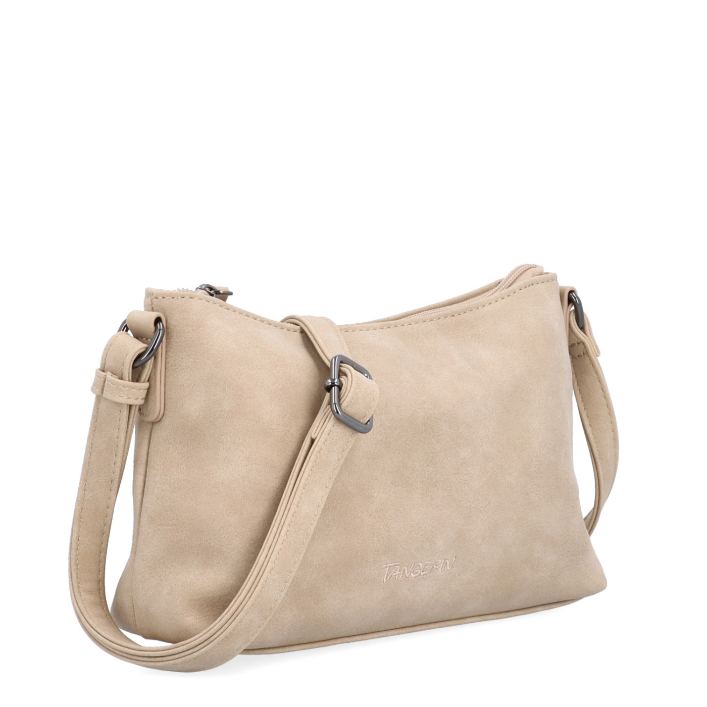 Malá elegantní crossbody kabelka Tangerin materiál syntetická kůže zapínání na zip barva béžová velikost malá 1109 BE