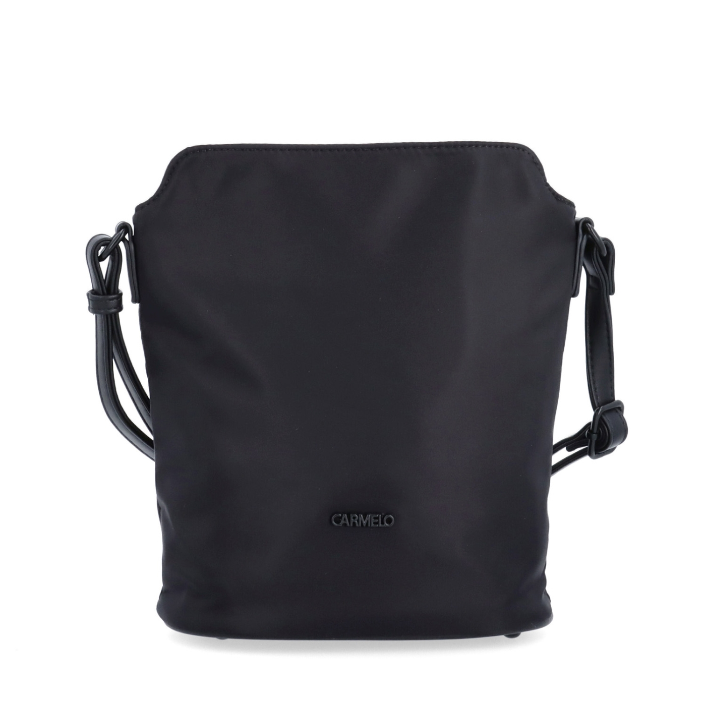 Praktická crossbody kabelka s extra kapsou Carmelo materiál nylon zapínání na zip barva černá velikost malá 6607 C Zepředu