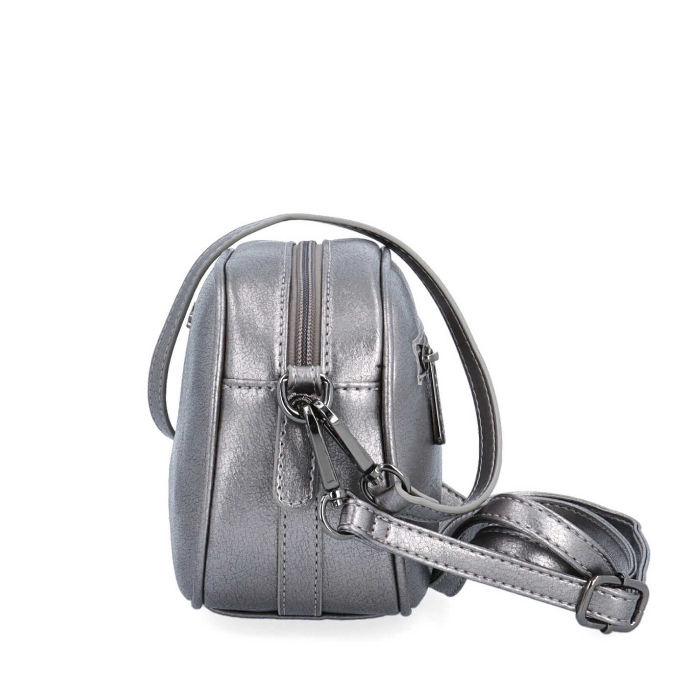 Malá crossbody kabelka s odnímatelným popruhem Le Sands materiál syntetická kůže zapínání na zip barva metalická velikost malá 4370 TI Z boku