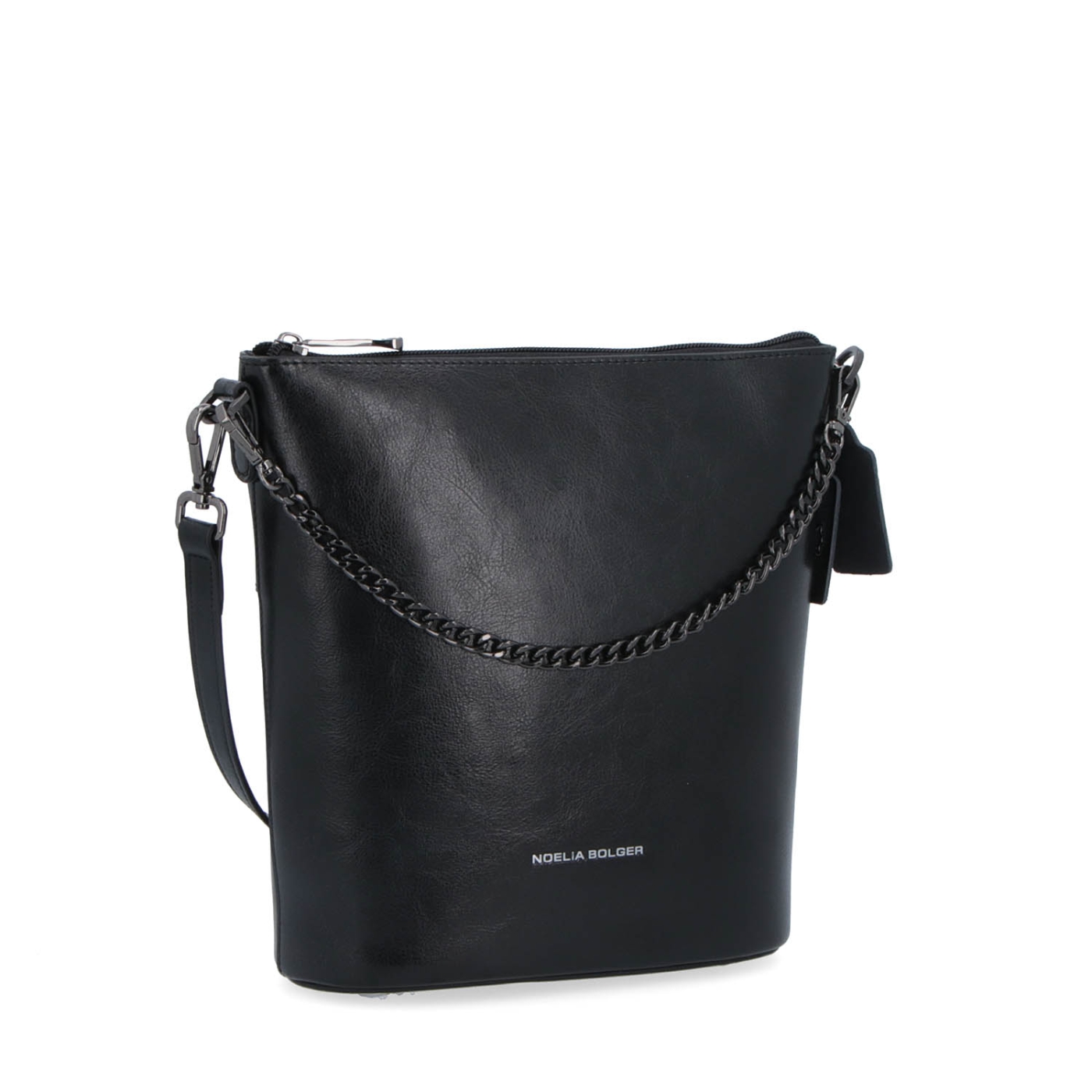Elegantní kožená crossbody s řetízkem