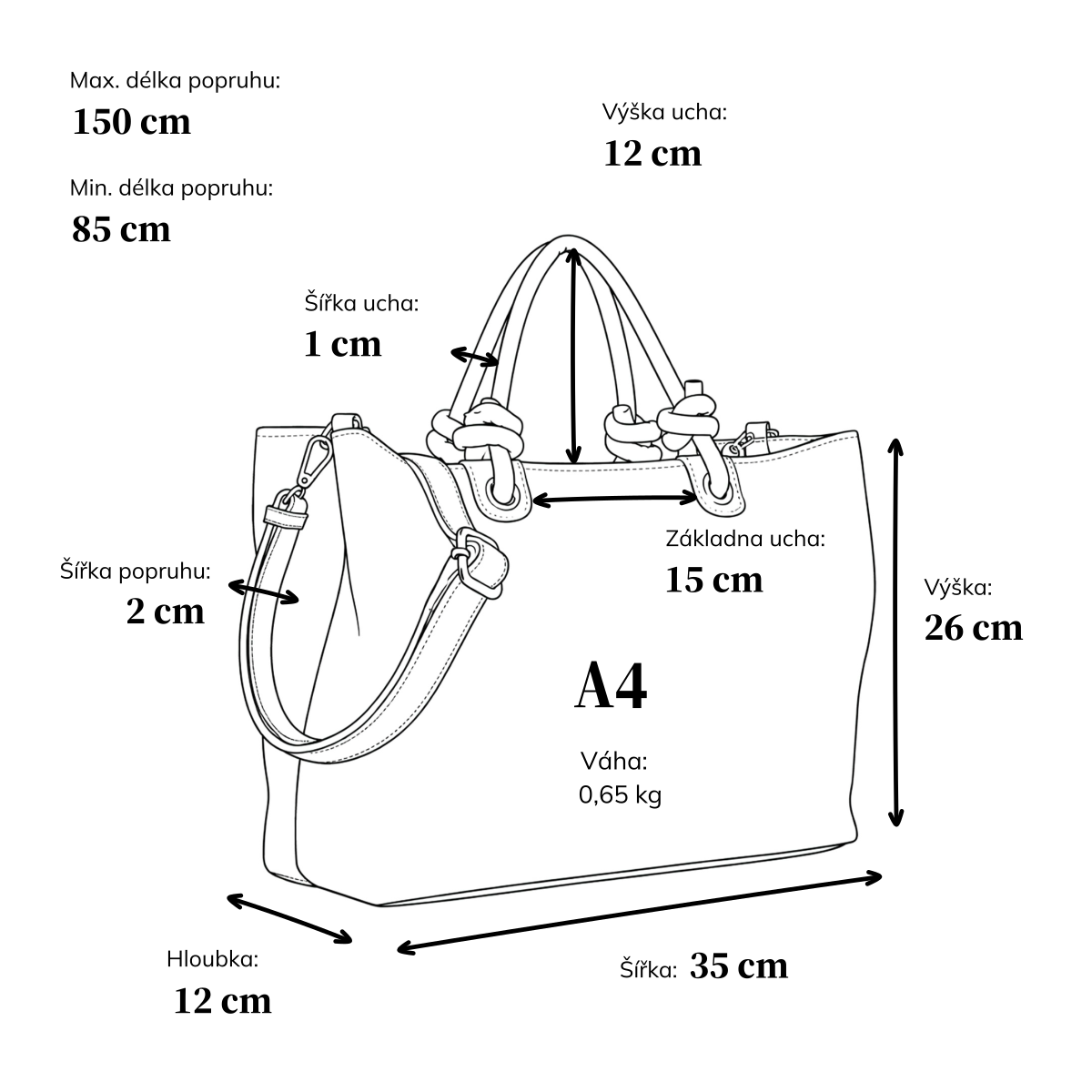 Prostorná shopper kabelka s originálními uchy Le Sands materiál syntetická kůže zapínání na zip barva modrá velikost velká 4613 M Rozměry