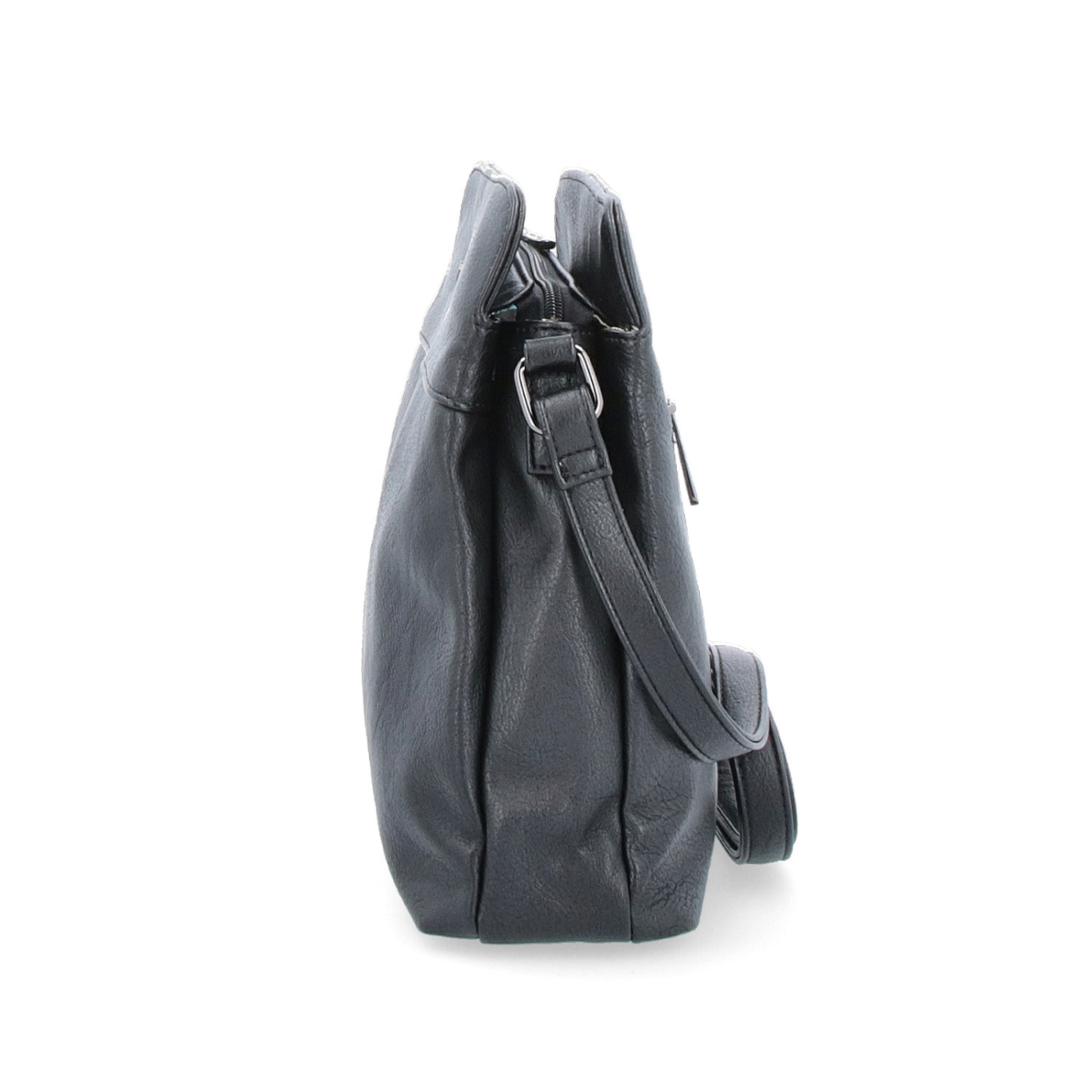 Crossbody kabelka Tangerin materiál syntetická kůže zapínání na zip barva černá velikost malá 8021 C Z boku