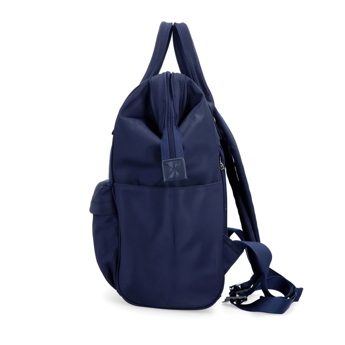 Velký praktický batoh značky Carmelo Carmelo materiál nylon zapínání na zip barva modrá velikost velká 4319 TM Z boku