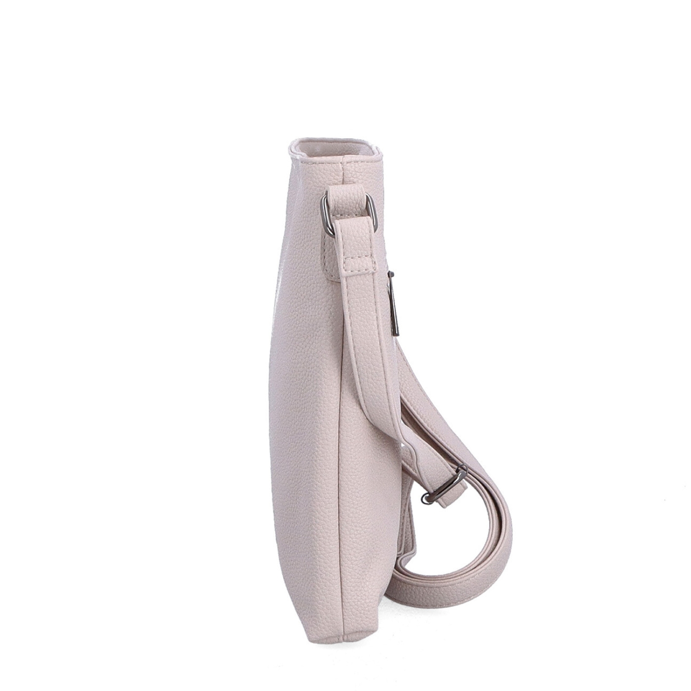 Crossbody kabelka na zip Carmelo materiál syntetická kůže zapínání na zip barva růžová velikost malá 4324 LI Z boku