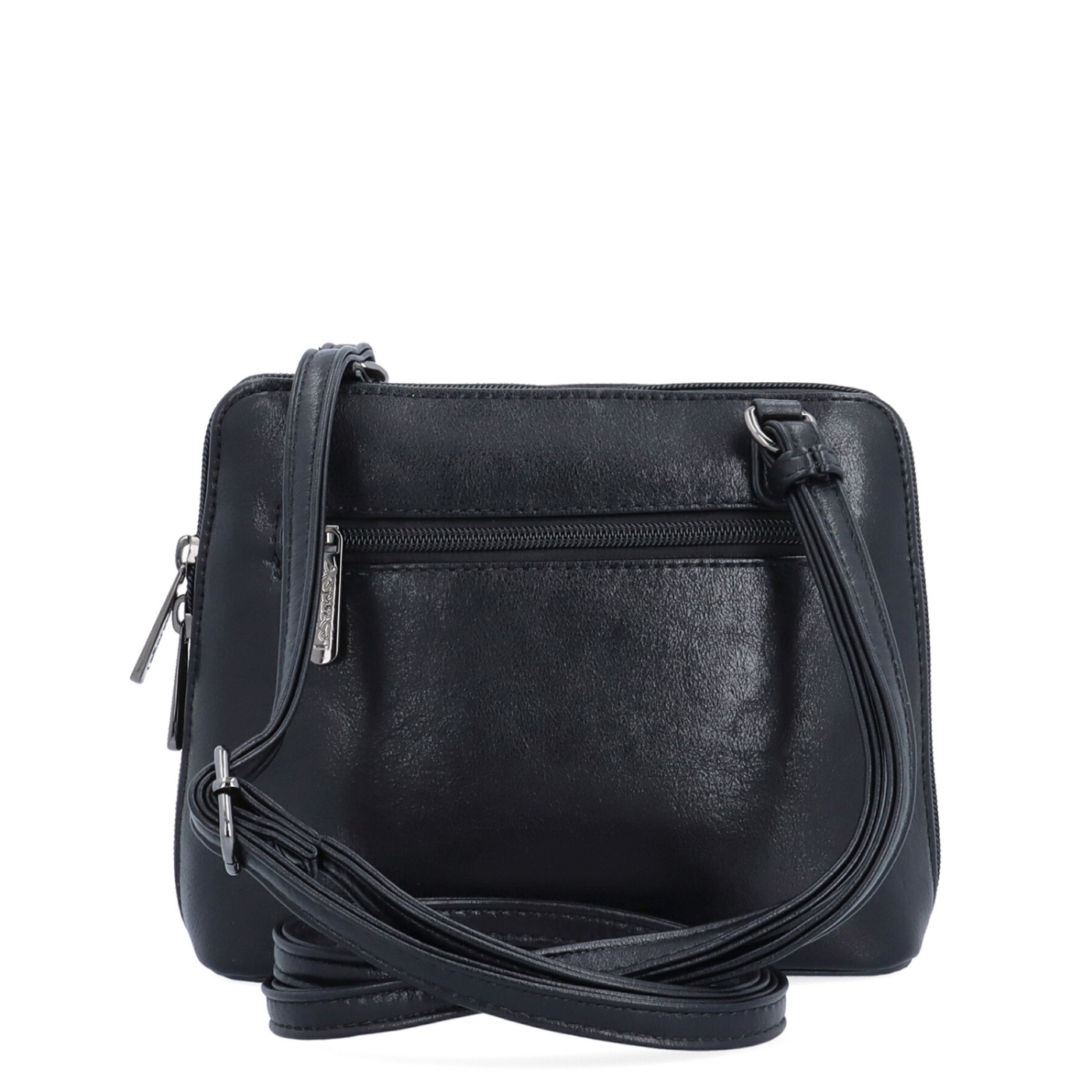 Praktická crossbody kabelka s děleným vnitřkem Le Sands materiál syntetická kůže zapínání na zip barva černá velikost malá 7723 C Zezadu