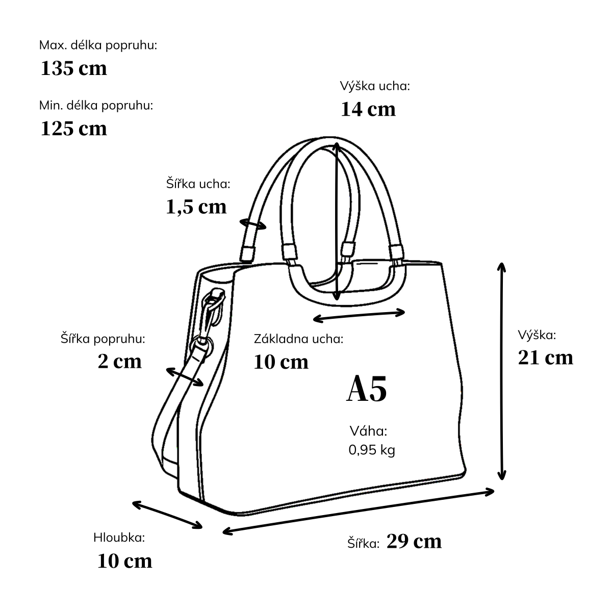 Elegantní kožená kabelka Noelia Bolger materiál kůže zapínání na zip barva vínová velikost střední NB 0054 BO Rozměry