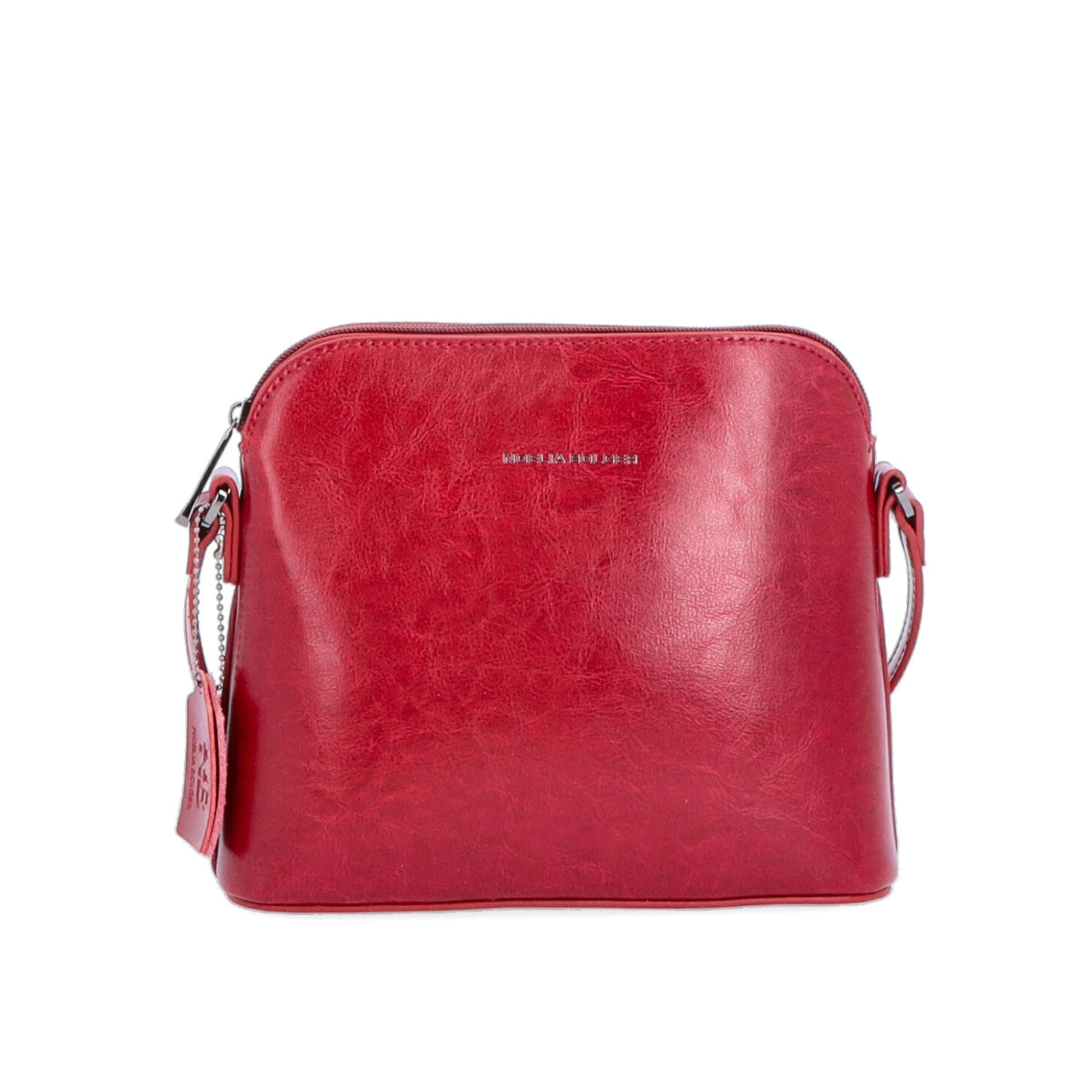 Elegantní kožená crossbody k šatům i saku Noelia Bolger materiál kůže zapínání na zip barva červená velikost malá NB 0078 TCV Zepředu