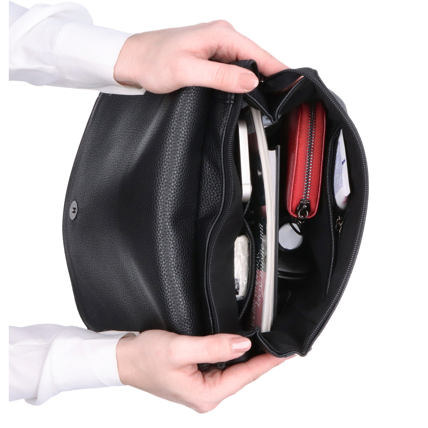 Dámský batoh Carmelo materiál syntetická kůže zapínání na zip barva béžová velikost střední 4276 BE Vnitřek