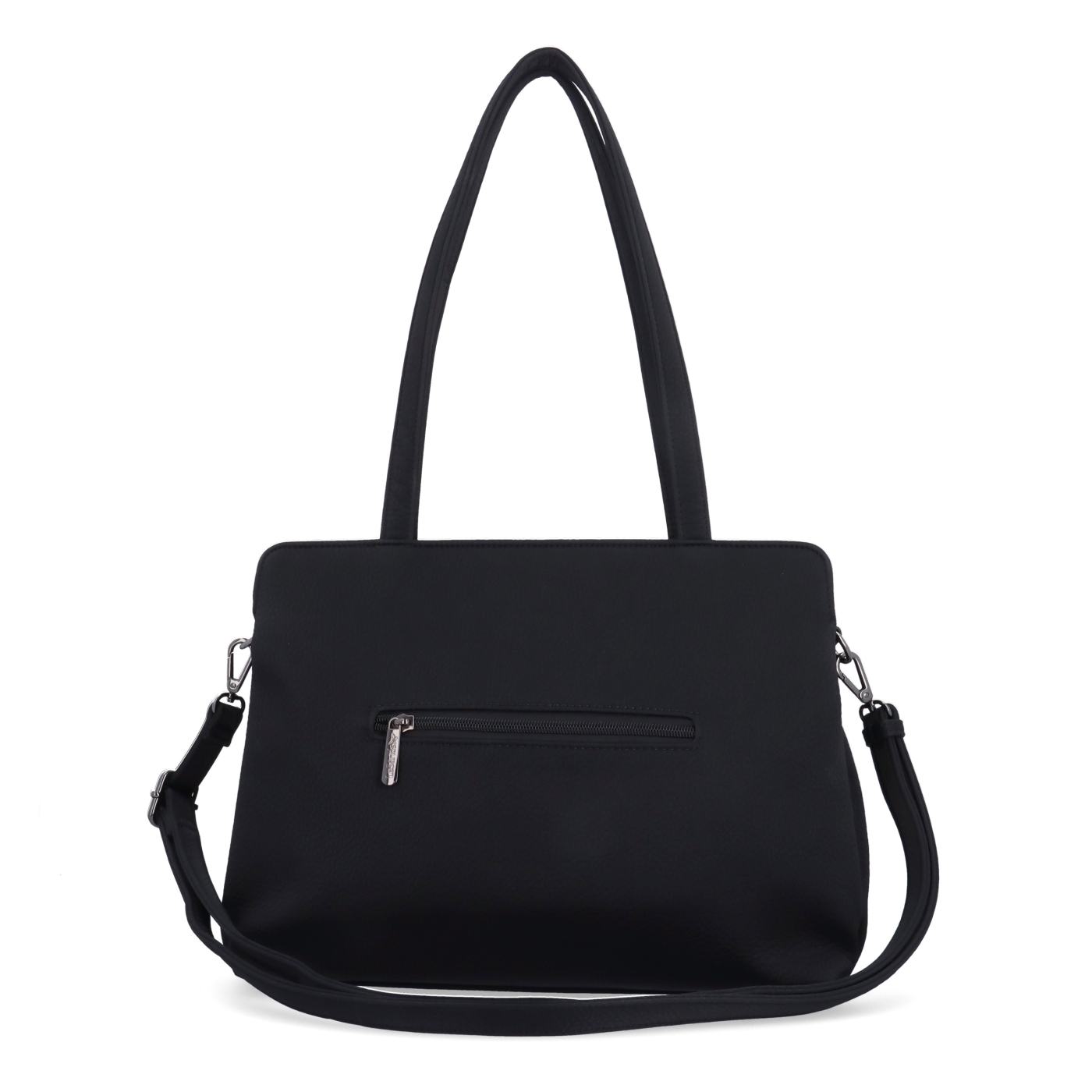 Elegantní kabelka s odnímatelným crossbody popruhem Le Sands materiál syntetická kůže zapínání na zip barva černá velikost střední 4649 C Zezadu