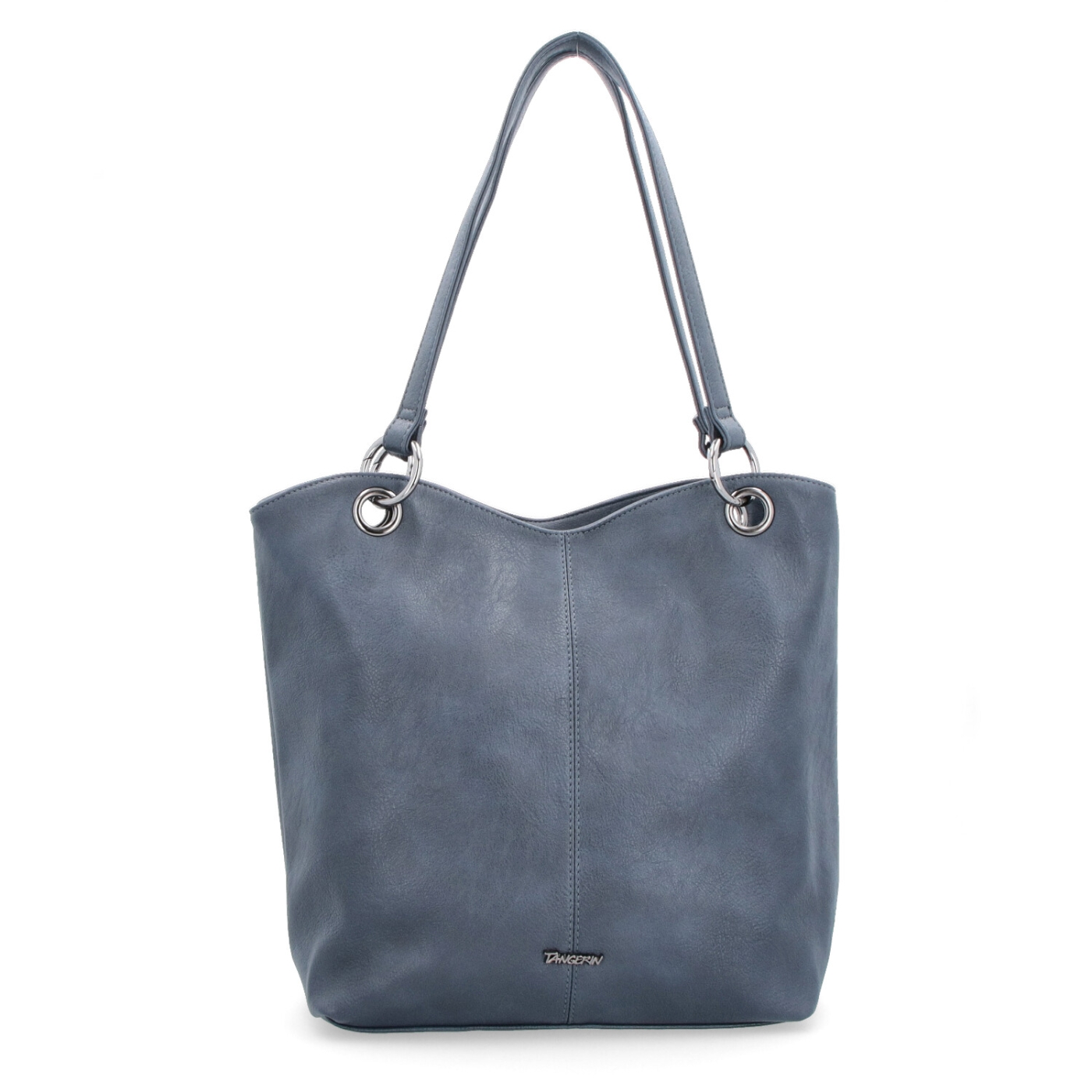 Velká shopper kabelka přes rameno Tangerin materiál syntetická kůže zapínání na zip barva modrá velikost velká 8025 TM Zepředu