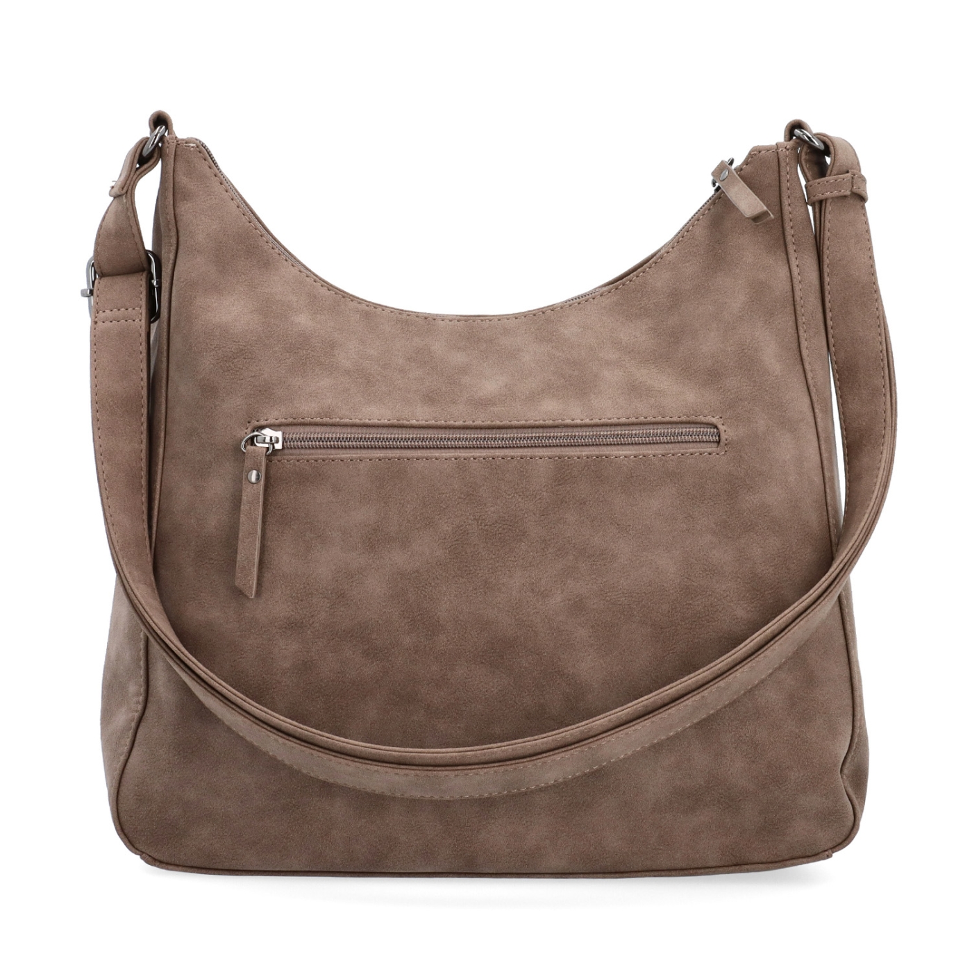 Crossbody syntetická kabelka s prošitím Tangerin materiál syntetická kůže zapínání na zip barva hnědá velikost střední 1104 H Zezadu