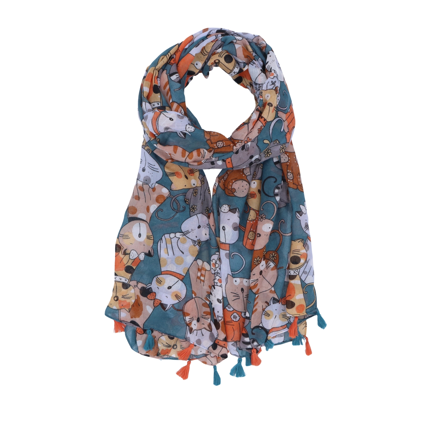 Lehký šátek s originálním vzorem Noelia Bolger materiál Viskóza a bavlna barva multicolor KL506 - 21
