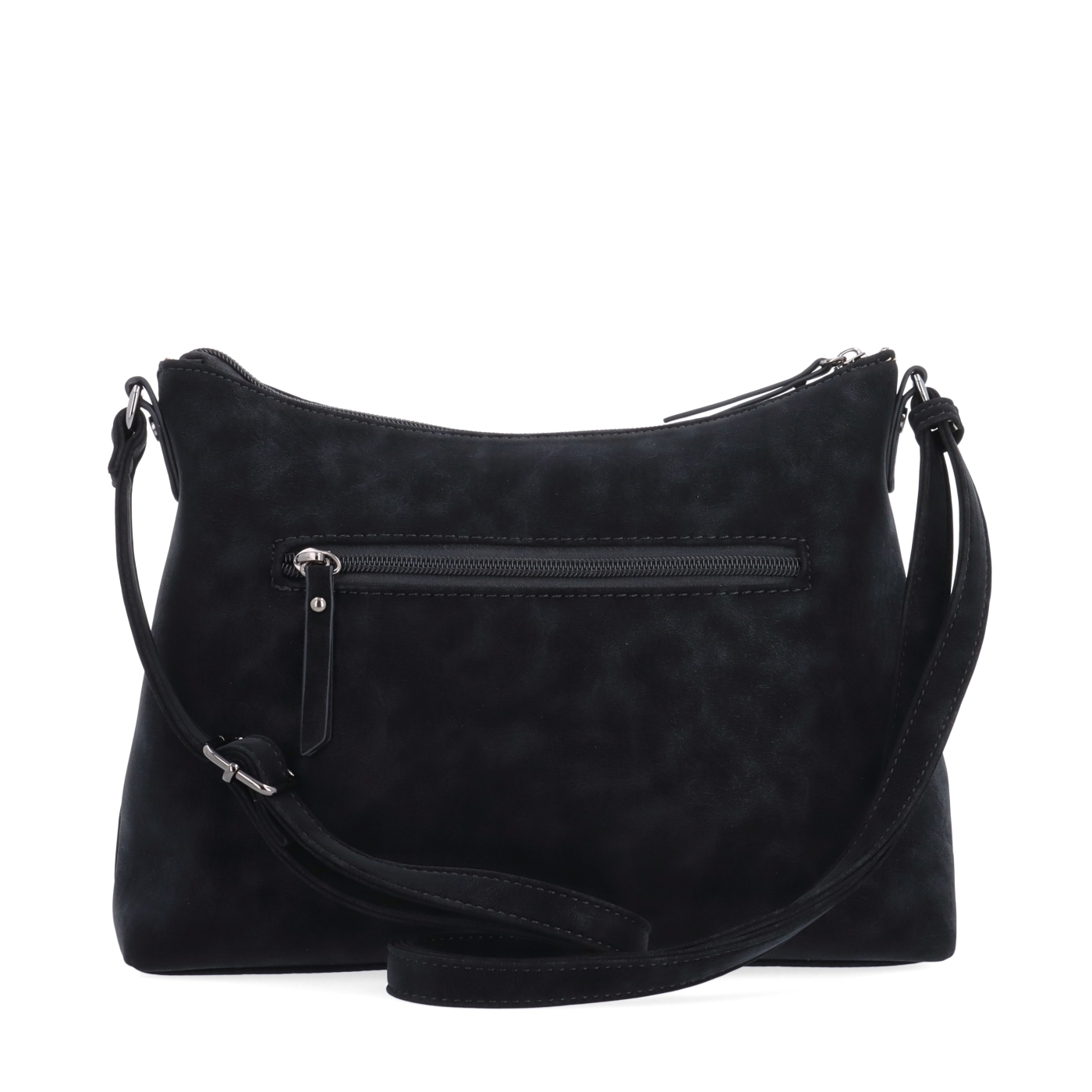 Dámská elegantní crossbody kabelka Tangerin materiál syntetická kůže zapínání na zip barva černá velikost malá 1110 C Zezadu