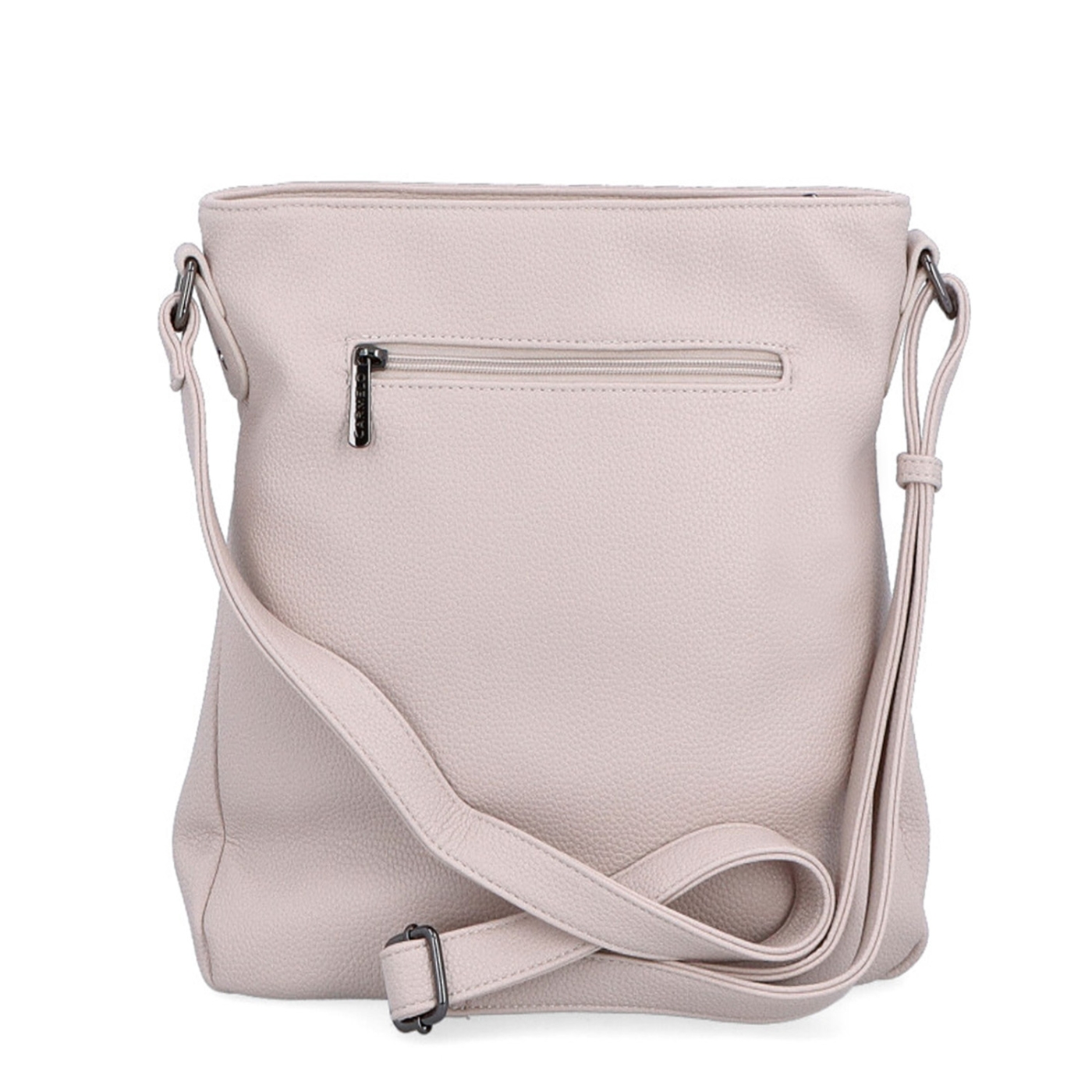 Designová crossbody kabelka Carmelo materiál syntetická kůže zapínání na zip barva růžová velikost střední 4271 LI Zezadu