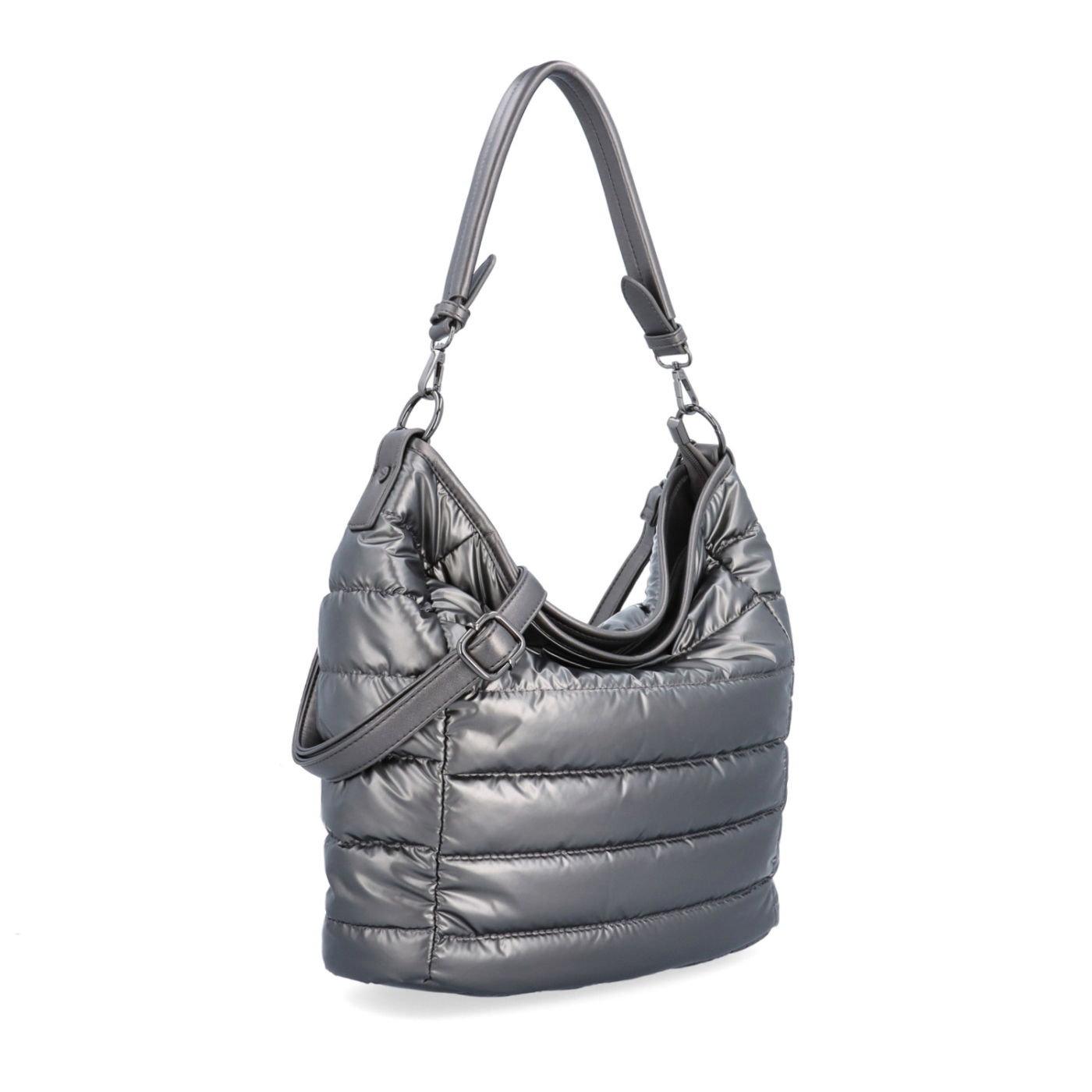 Měkká kabelka s prošíváním a elegantním nádechem Carmelo materiál nylon zapínání na zip barva metalická velikost střední 4383 TI