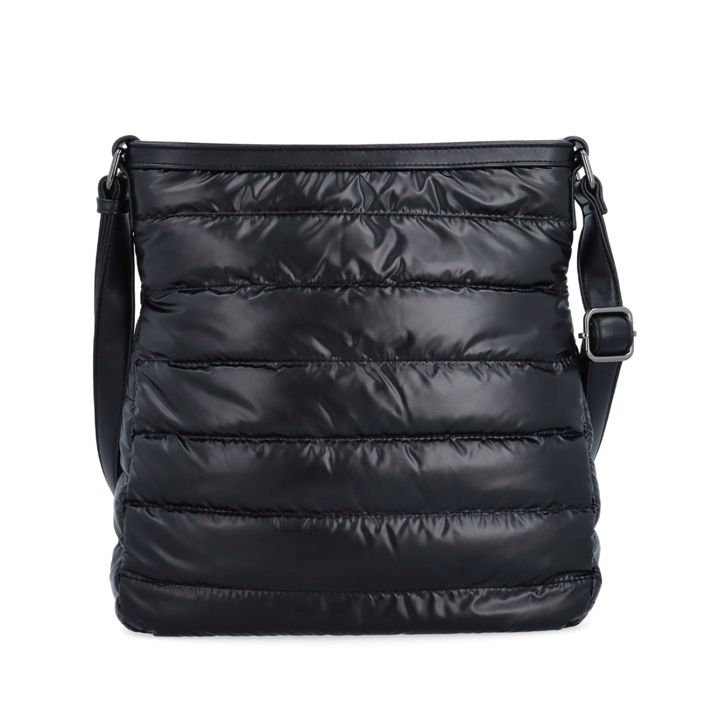 Moderní dámská kabelka z nadýchaného nylonu Carmelo materiál nylon zapínání na zip barva černá velikost střední 4382 C Zepředu