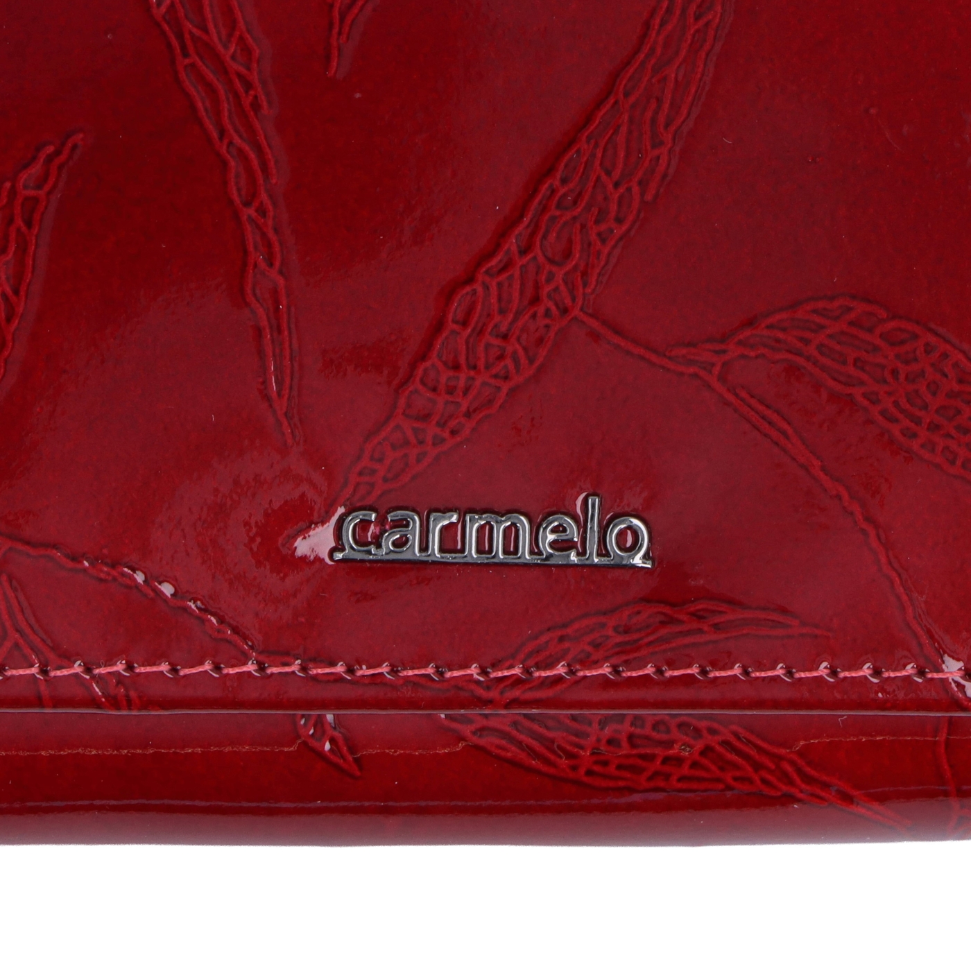 Elegantní lakovaná kožená peněženka Carmelo materiál kůže zapínání na zip barva vínová velikost malá 2105 L BO Logo