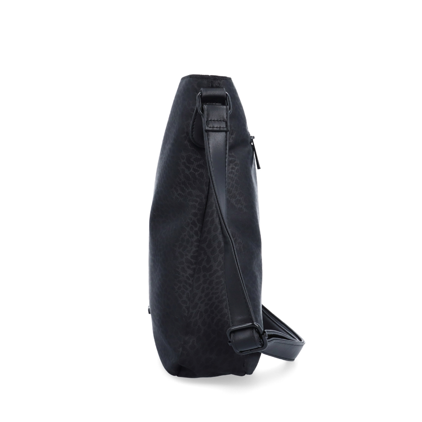 Crossbody kabelka v minimalistickém stylu Carmelo materiál nylon zapínání na zip barva černá velikost střední 6605 C LE Z boku