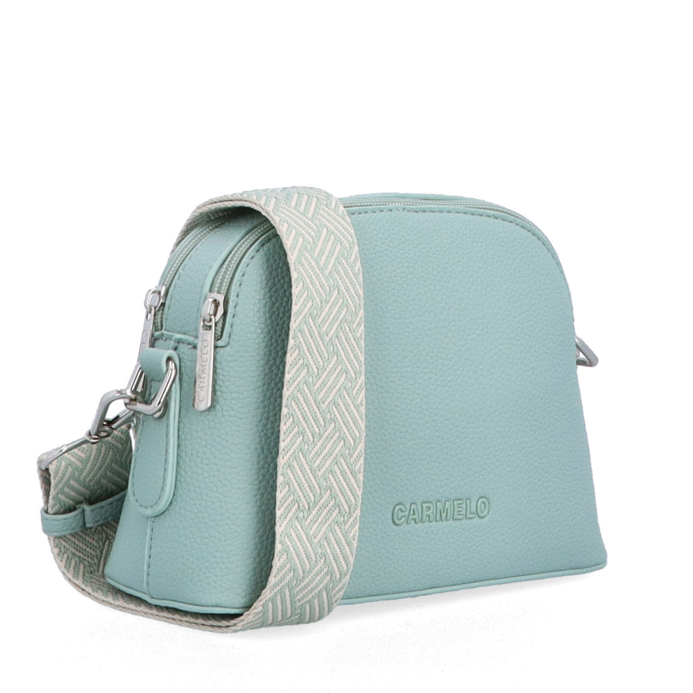 Malá crossbody kabelka s širokým popruhem Carmelo materiál syntetická kůže zapínání na zip barva zelená velikost malá 4355 SZE